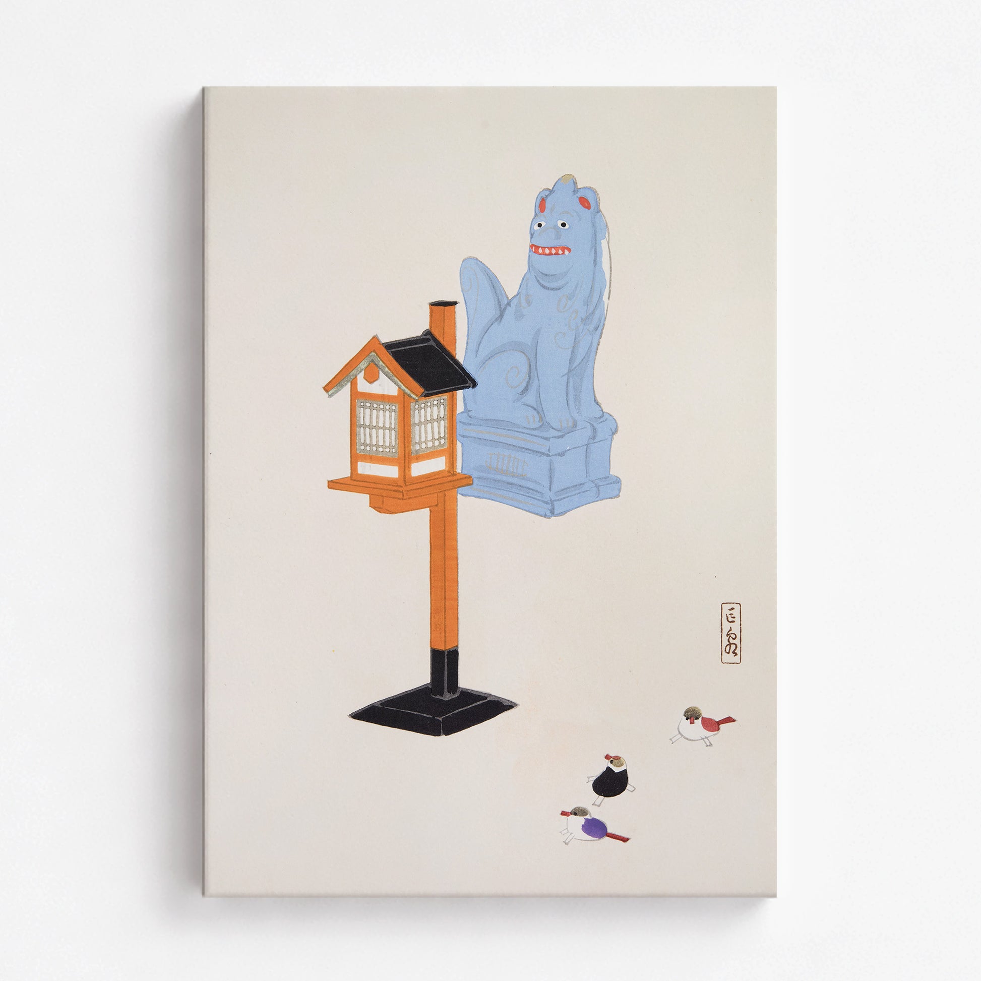 Kawasaki Kyosen: Kyosen’s Collected Illustrations of Japanese Toys Nr. 85 ("Guardian Spirit Vigil"), 70x100cm Satin Canvas Art Reproduction