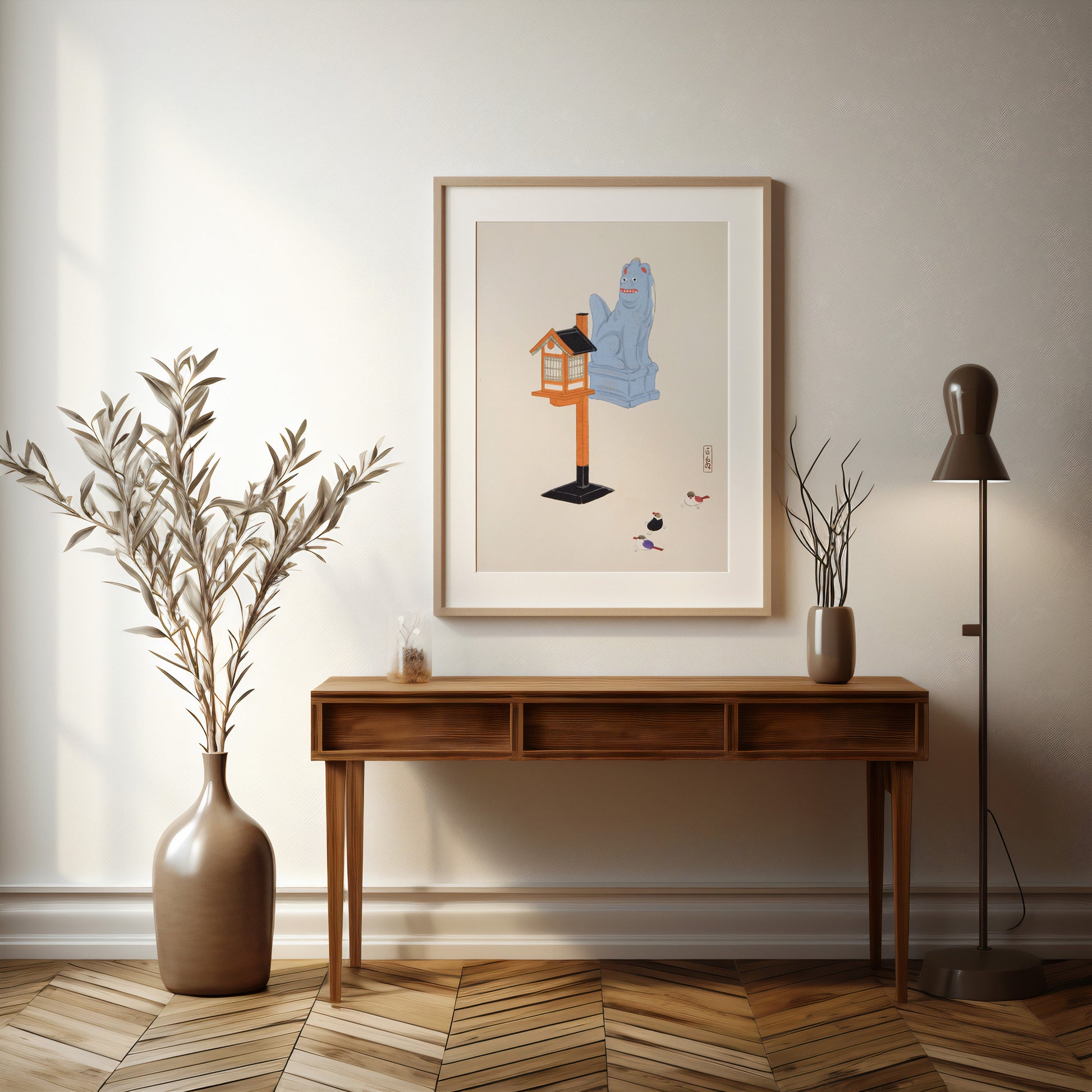 Design Concept No. 37 for Kawasaki Kyosen: Kyosen’s Collected Illustrations of Japanese Toys Nr. 85 ("Guardian Spirit Vigil") Japanese Wall Art