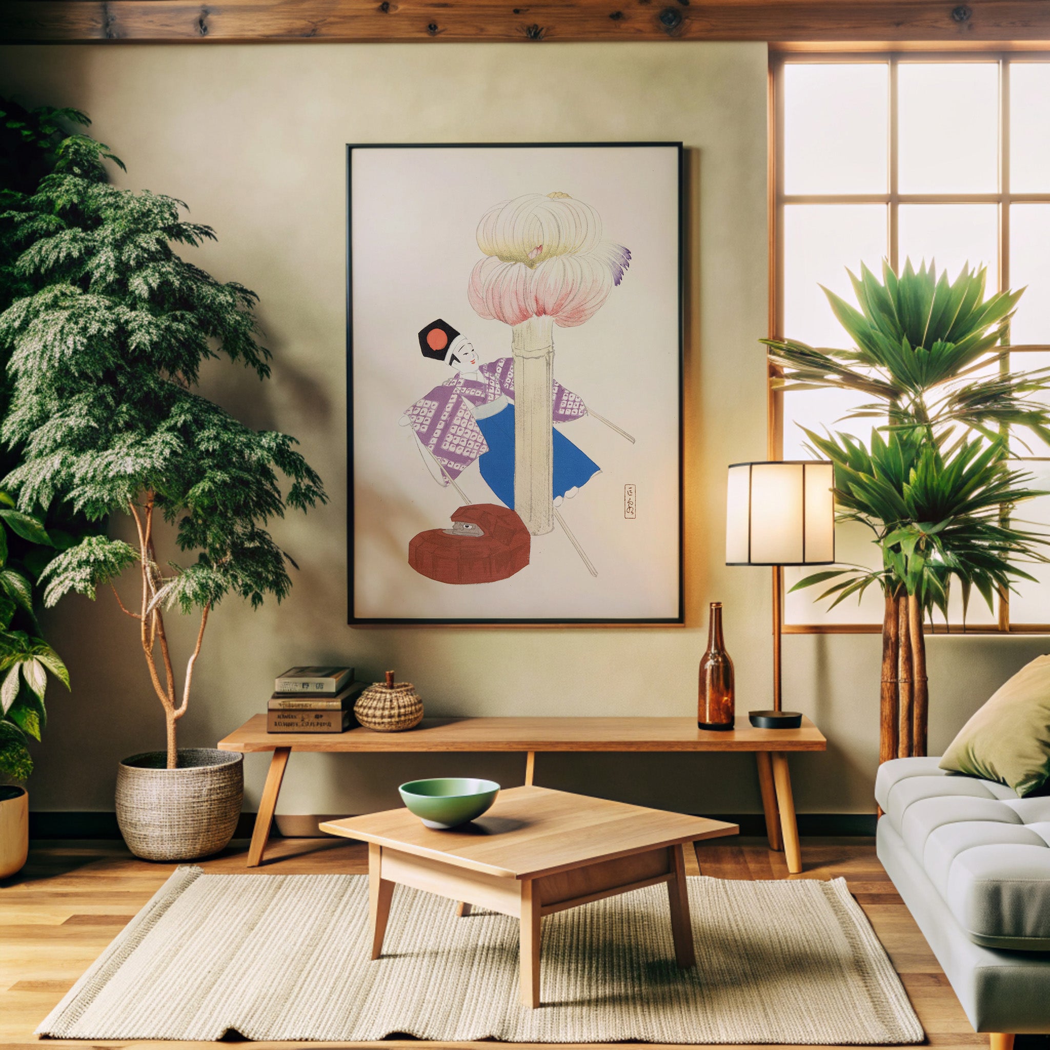 Design Concept No. 32 for Kawasaki Kyosen: Kyosen’s Collected Illustrations of Japanese Toys Nr. 86 ("Kabuki Bloom") Japanese Wall Art
