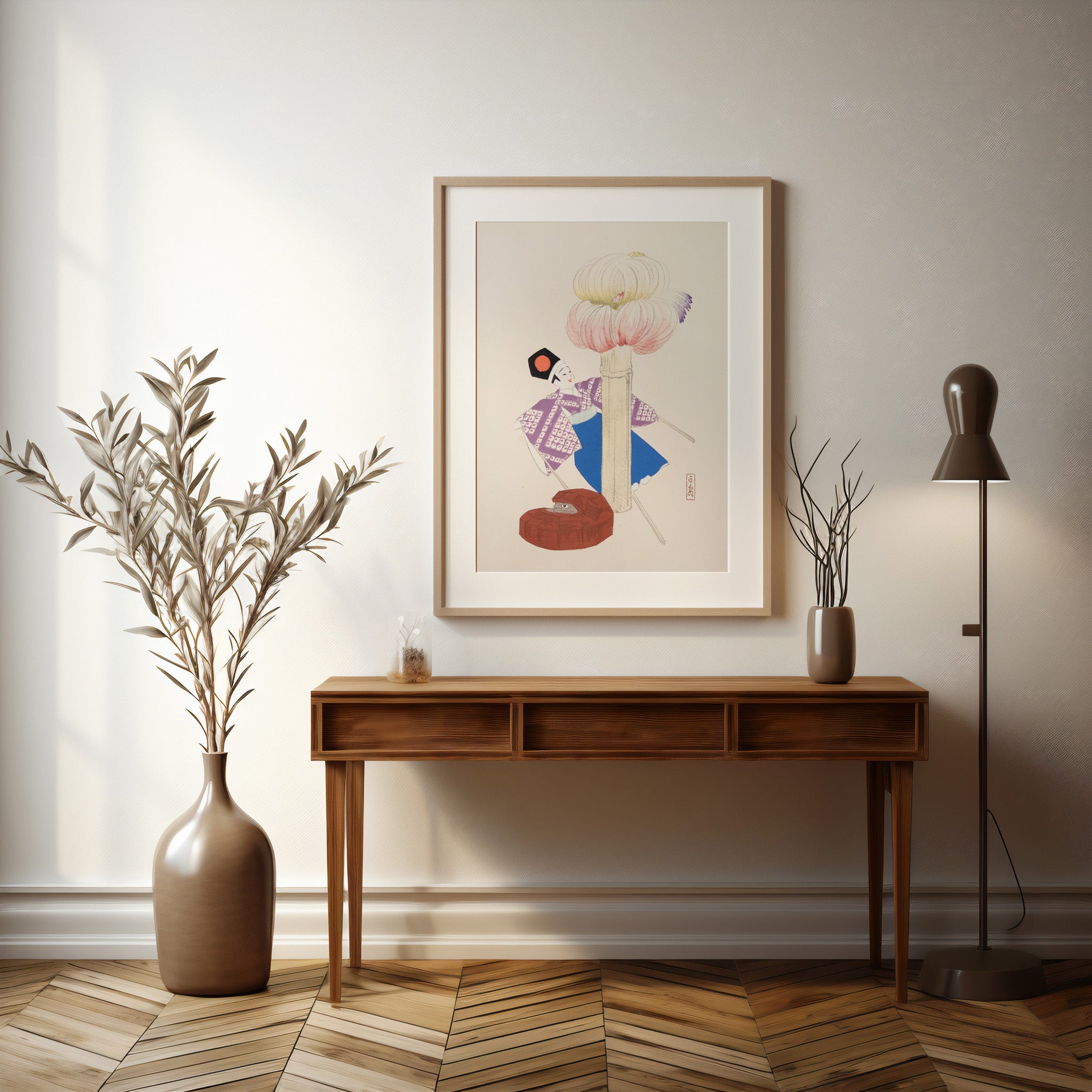 Design Concept No. 37 for Kawasaki Kyosen: Kyosen’s Collected Illustrations of Japanese Toys Nr. 86 ("Kabuki Bloom") Japanese Wall Art