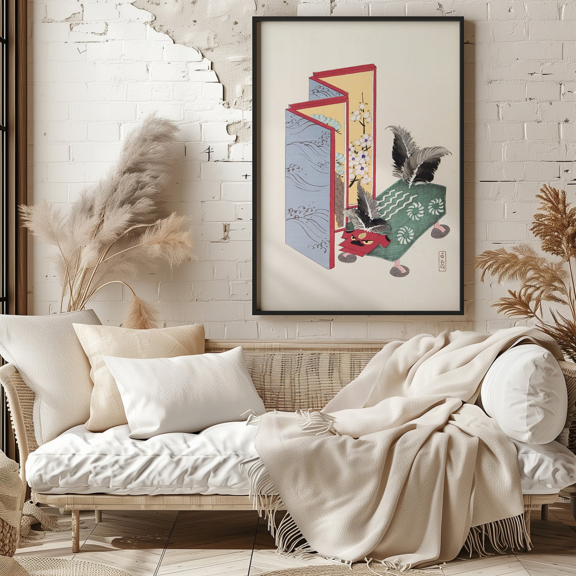 Design Concept No. 29 for Kawasaki Kyosen: Kyosen’s Collected Illustrations of Japanese Toys Nr. 89 ("Serene Sanctuary") Japanese Wall Art