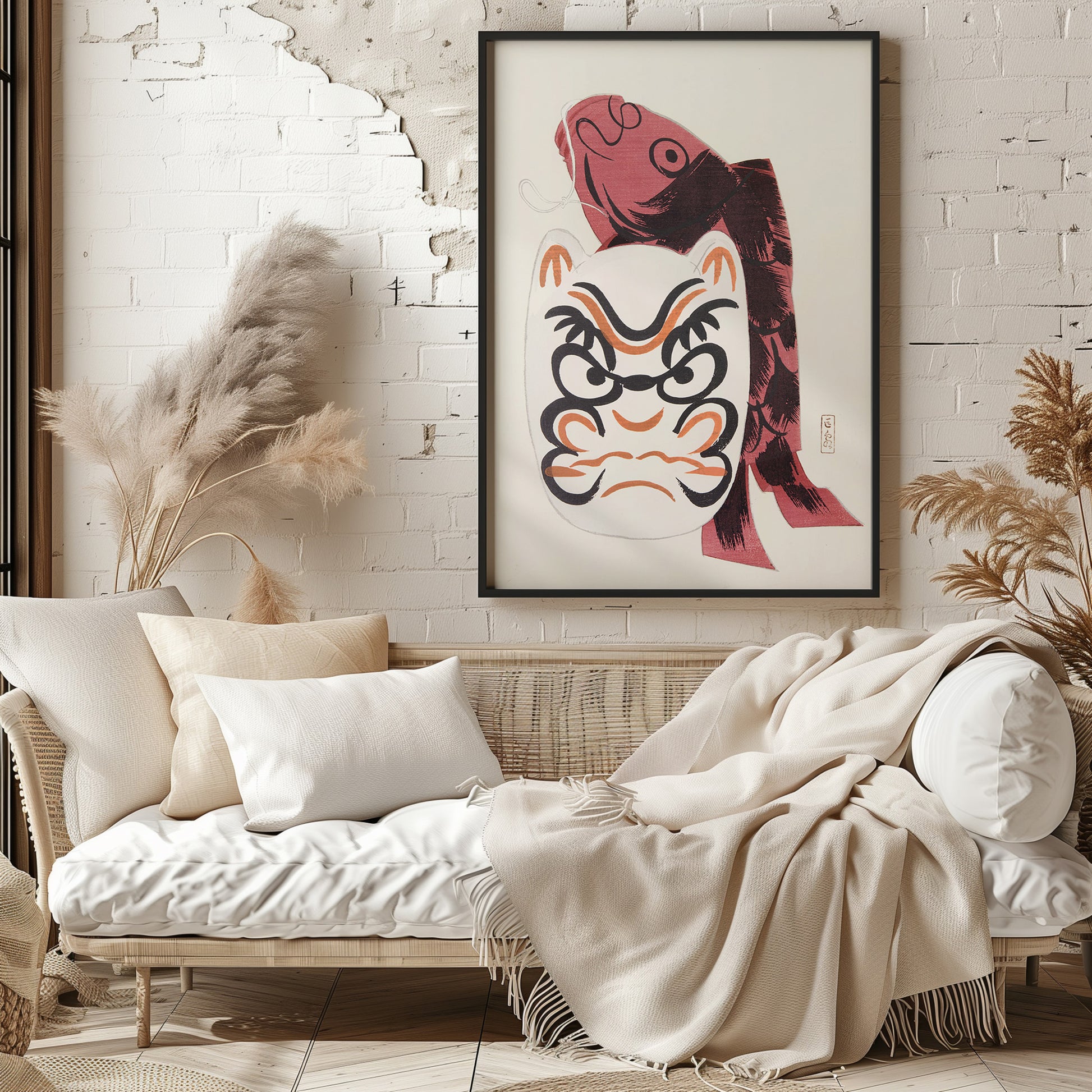 Design Concept No. 29 for Kawasaki Kyosen: Kyosen’s Collected Illustrations of Japanese Toys Nr. 90 ("Guardian Carp: Festival Spirit") Japanese Wall Art