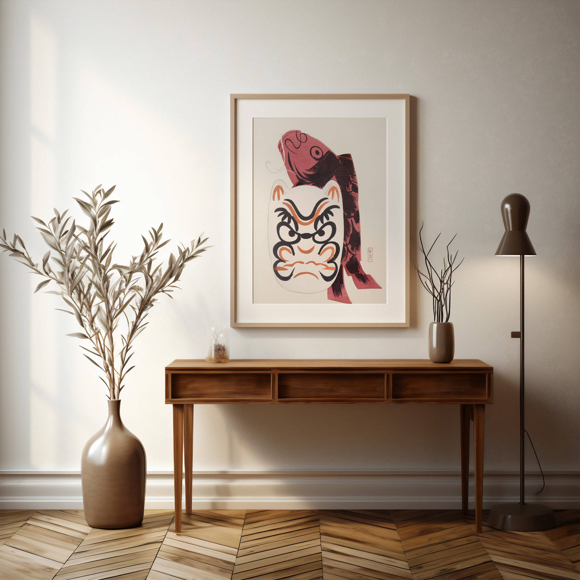 Design Concept No. 37 for Kawasaki Kyosen: Kyosen’s Collected Illustrations of Japanese Toys Nr. 90 ("Guardian Carp: Festival Spirit") Japanese Wall Art