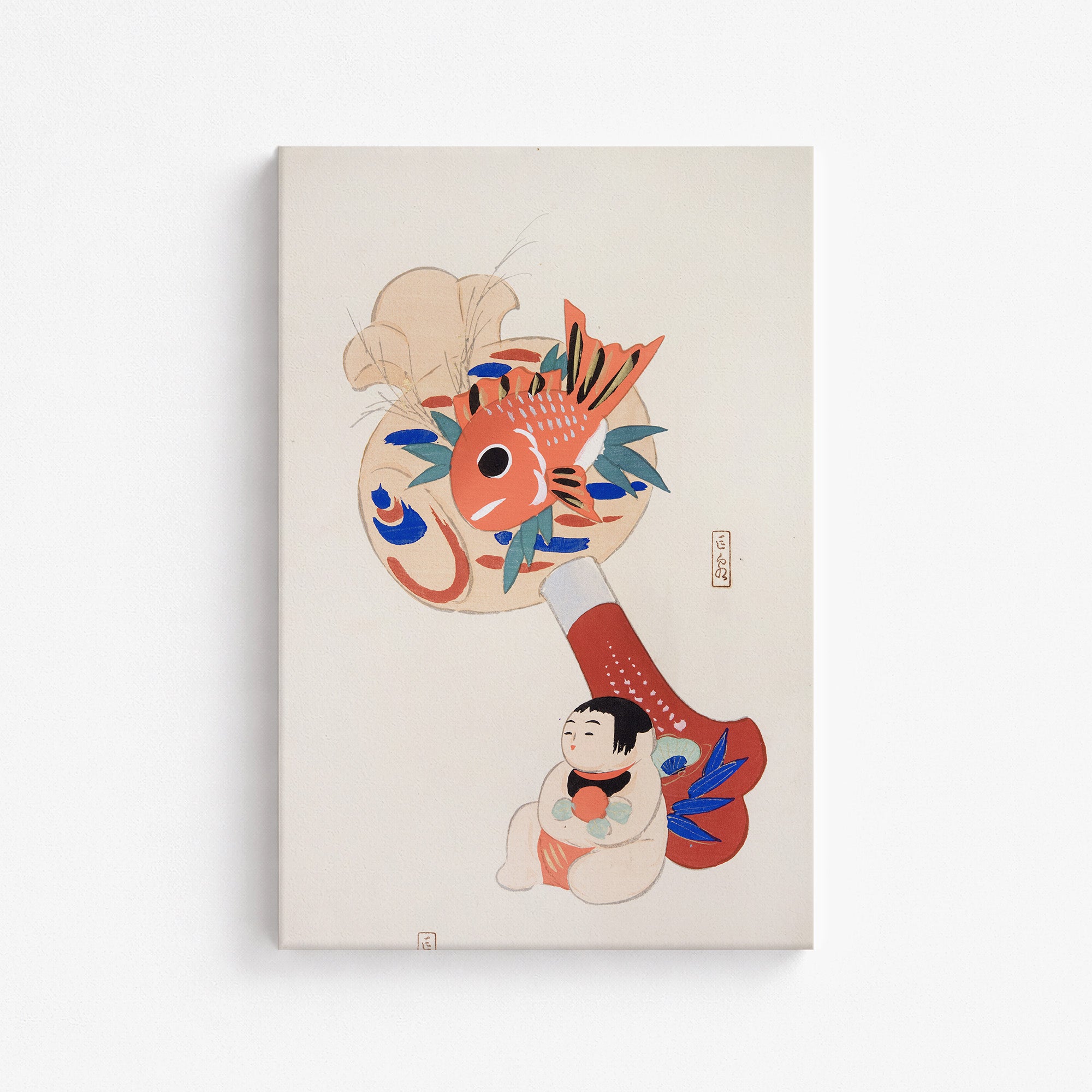 Kyosen's Collected Illustrations of Japanese Toys Nr. 92 ("Golden Fish Paddle Play")