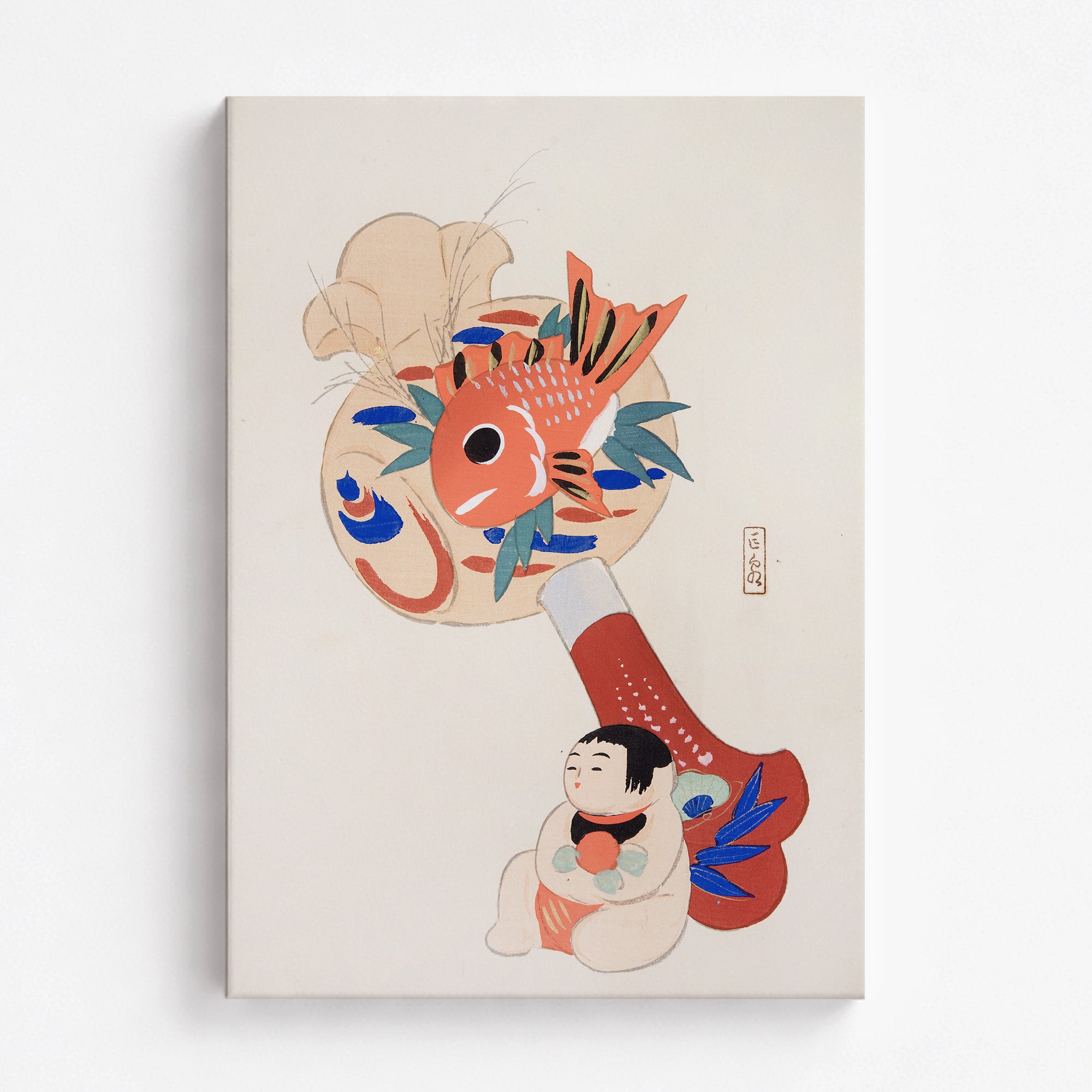 Kyosen's Collected Illustrations of Japanese Toys Nr. 92 ("Golden Fish Paddle Play")