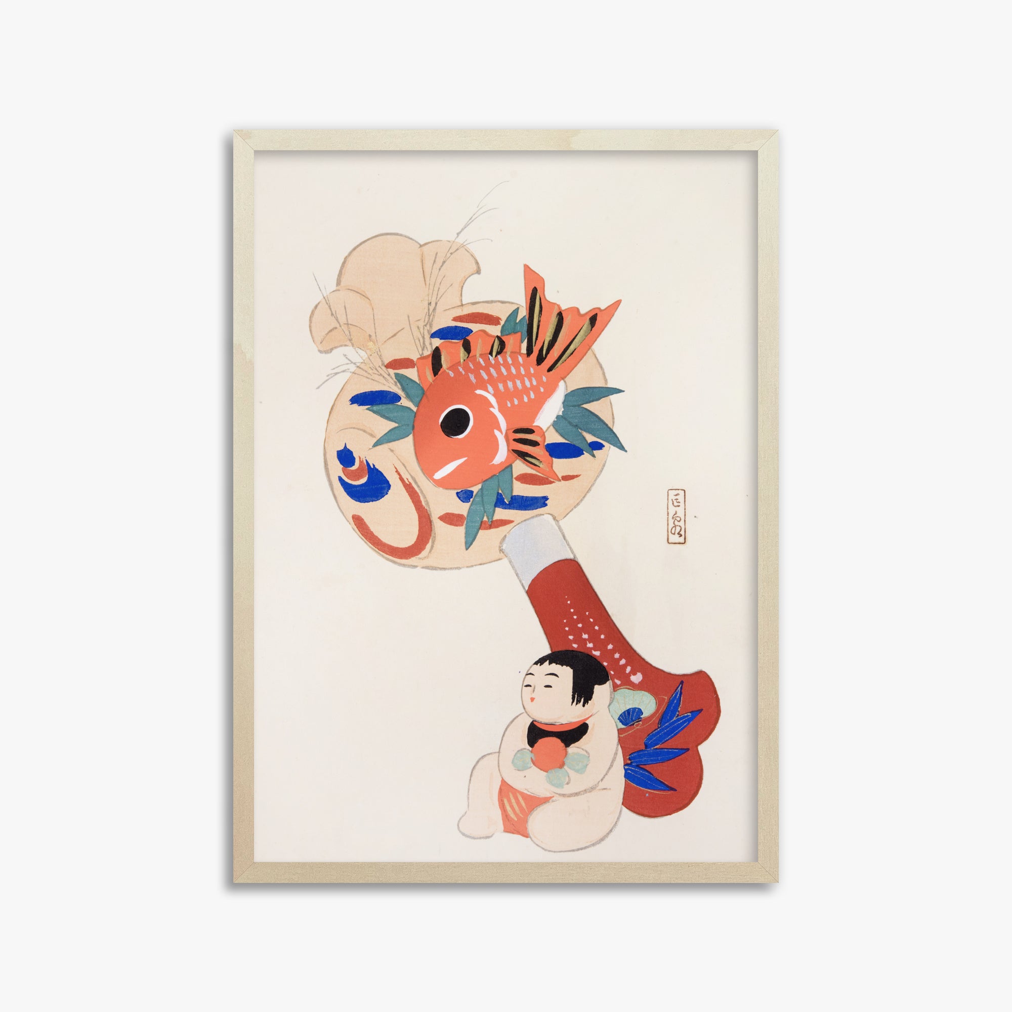 Kyosen's Collected Illustrations of Japanese Toys Nr. 92 ("Golden Fish Paddle Play")