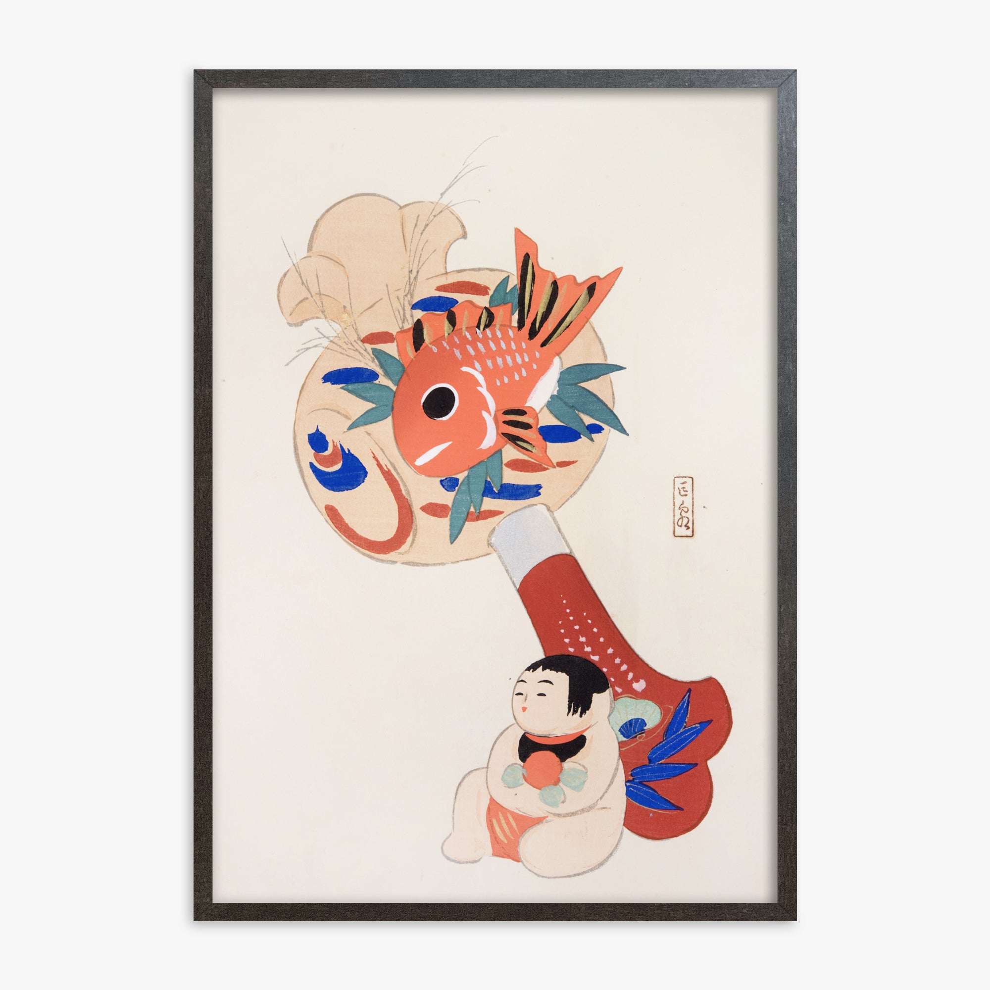 Kyosen's Collected Illustrations of Japanese Toys Nr. 92 ("Golden Fish Paddle Play")
