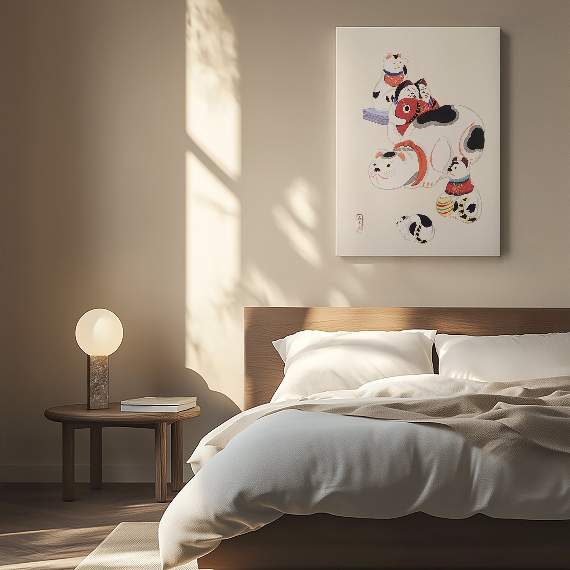 Design Concept No. 55 for Kawasaki Kyosen: Kyosen’s Collected Illustrations of Japanese Toys Nr. 93 ("Fortune Ride Quartet") Japanese Satin Canvas Wall Art