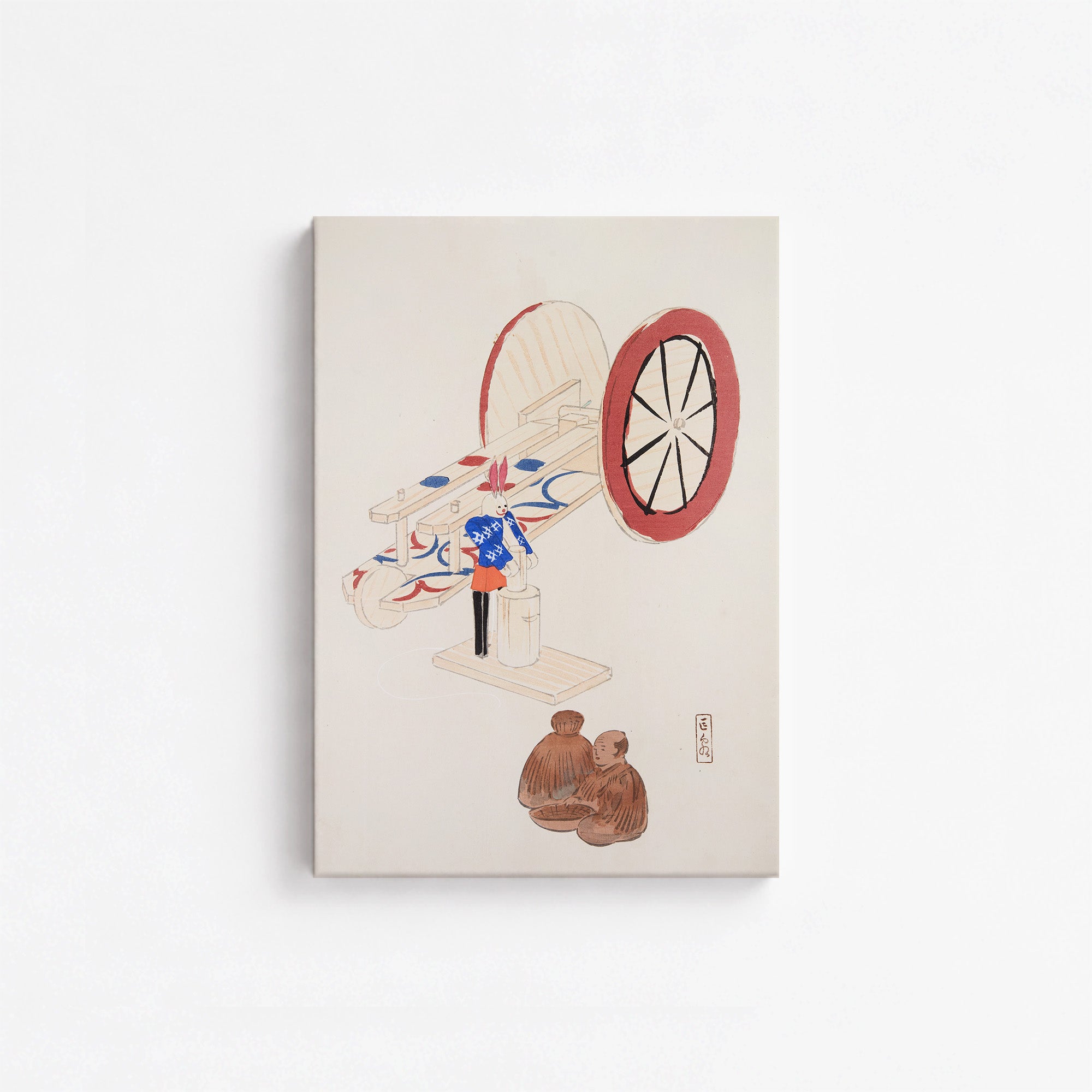 Kyosen's Collected Illustrations of Japanese Toys Nr. 95 ("Wheel & Sake Carriage")