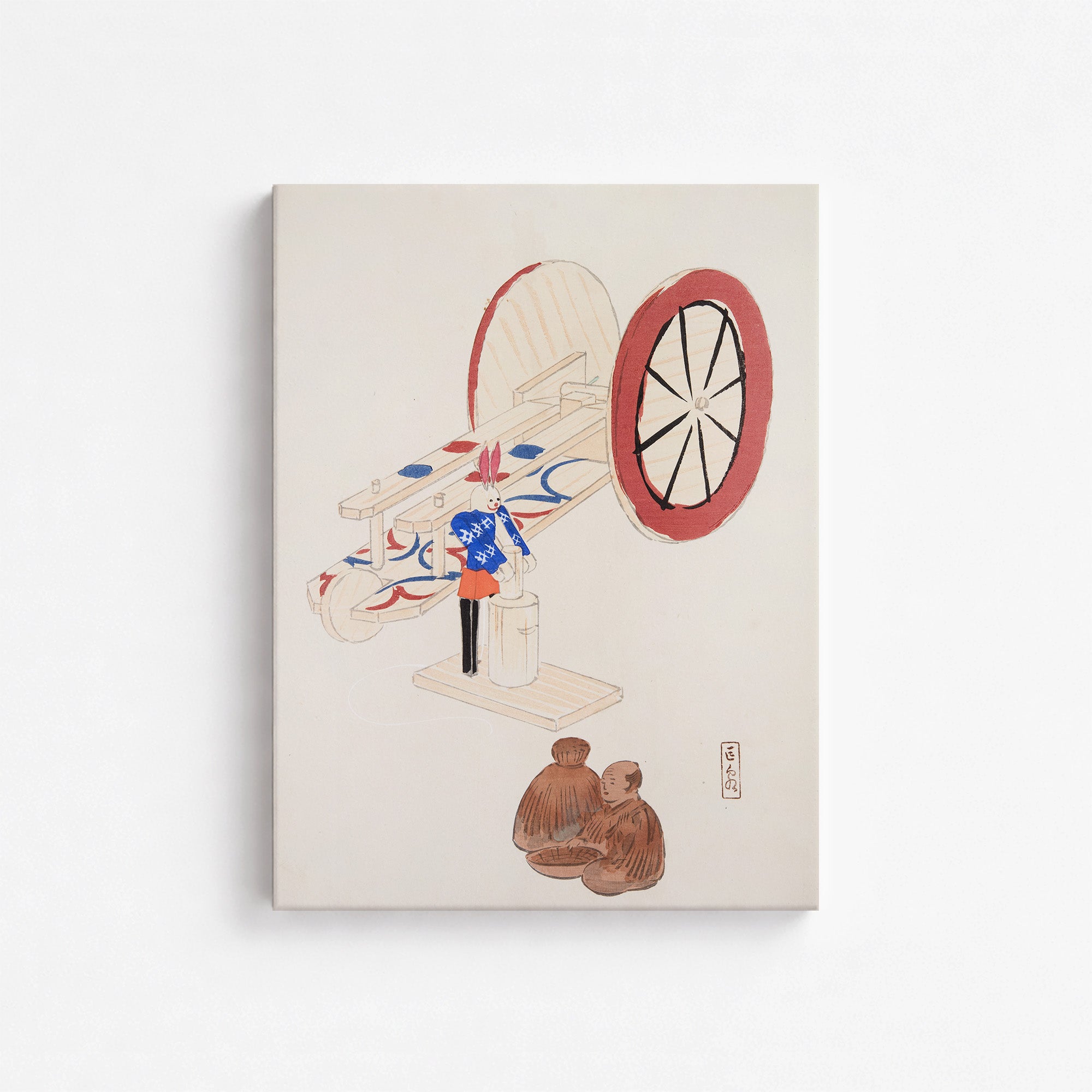 Kyosen's Collected Illustrations of Japanese Toys Nr. 95 ("Wheel & Sake Carriage")