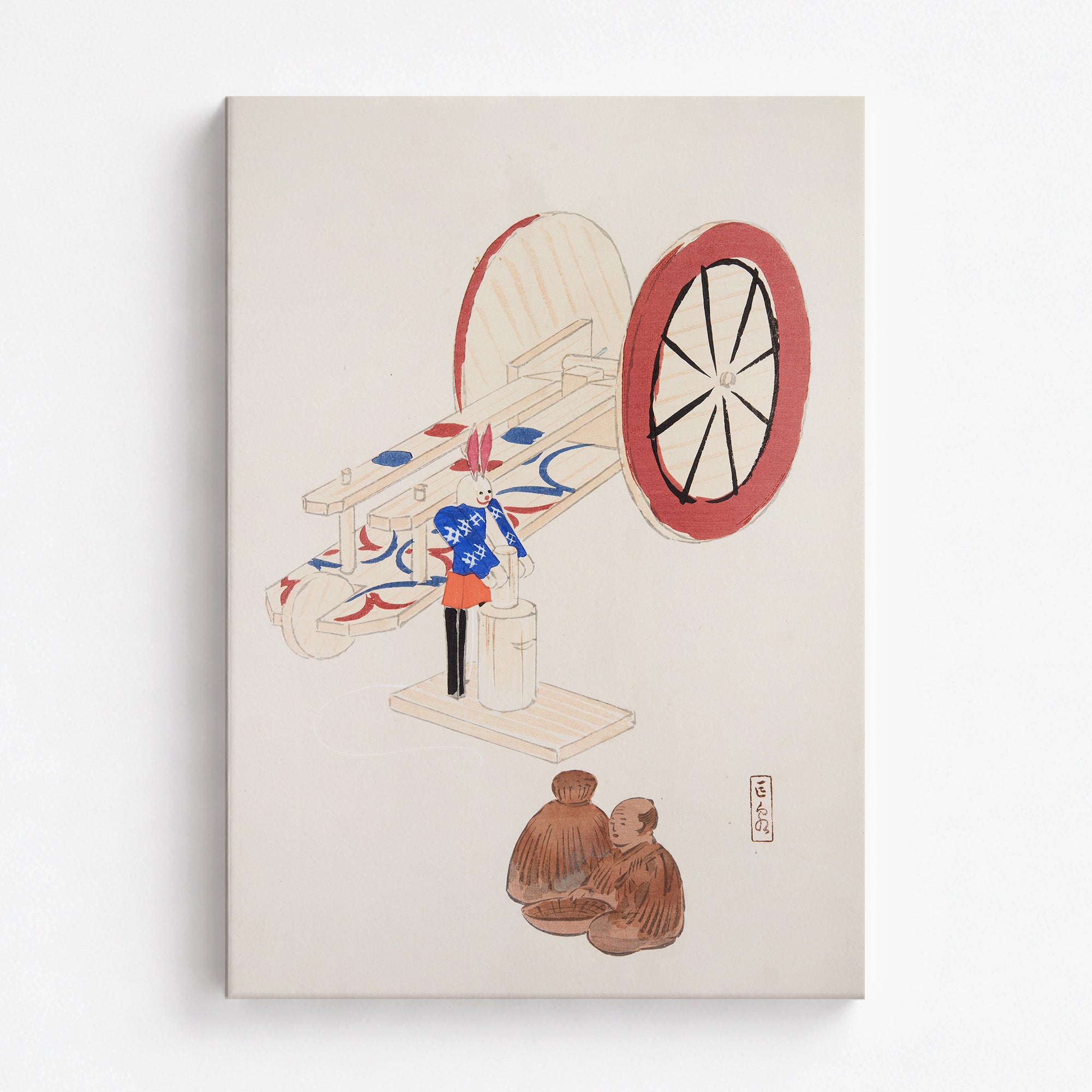 Kyosen's Collected Illustrations of Japanese Toys Nr. 95 ("Wheel & Sake Carriage")