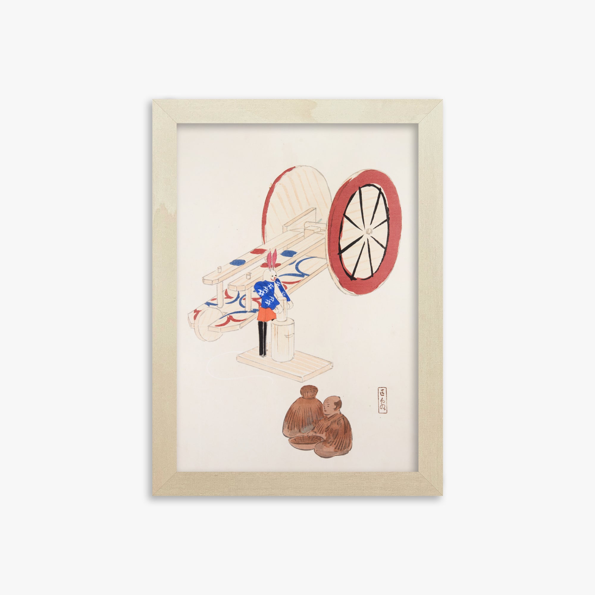 Kyosen's Collected Illustrations of Japanese Toys Nr. 95 ("Wheel & Sake Carriage")