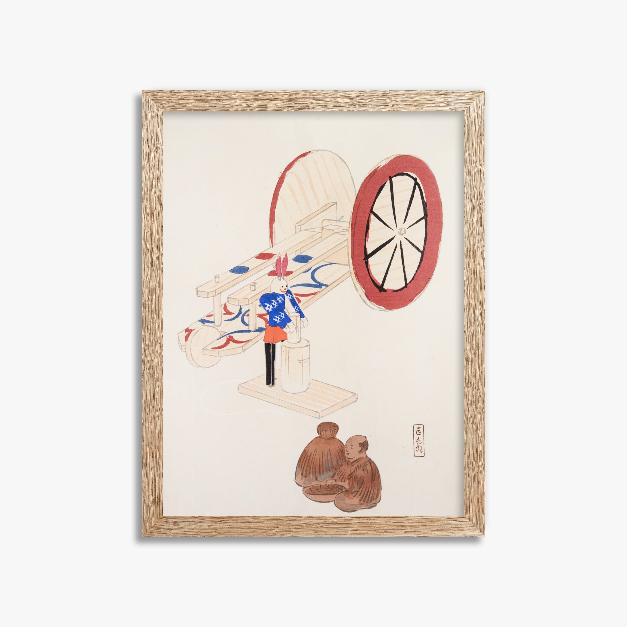 Kyosen's Collected Illustrations of Japanese Toys Nr. 95 ("Wheel & Sake Carriage")