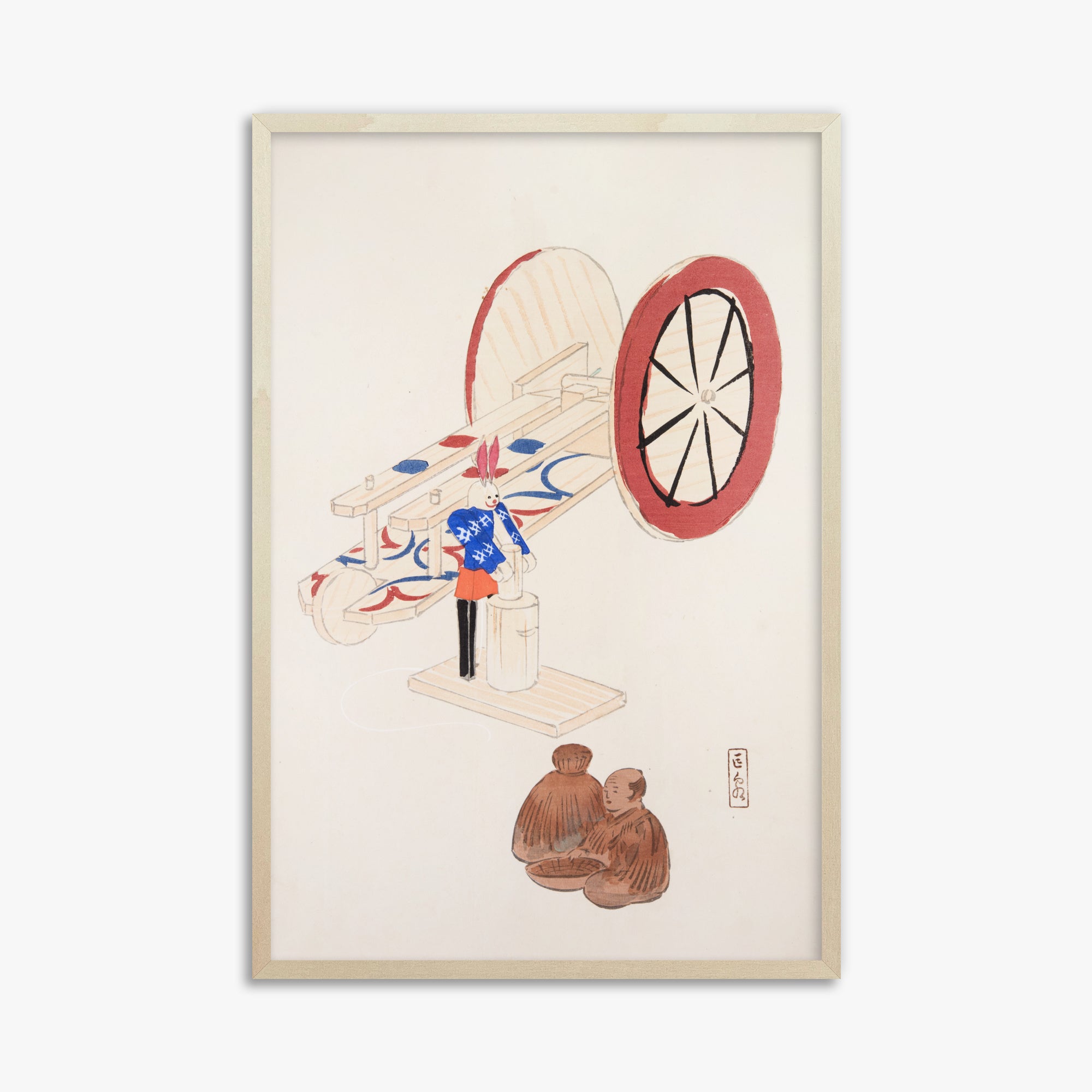 Kyosen's Collected Illustrations of Japanese Toys Nr. 95 ("Wheel & Sake Carriage")