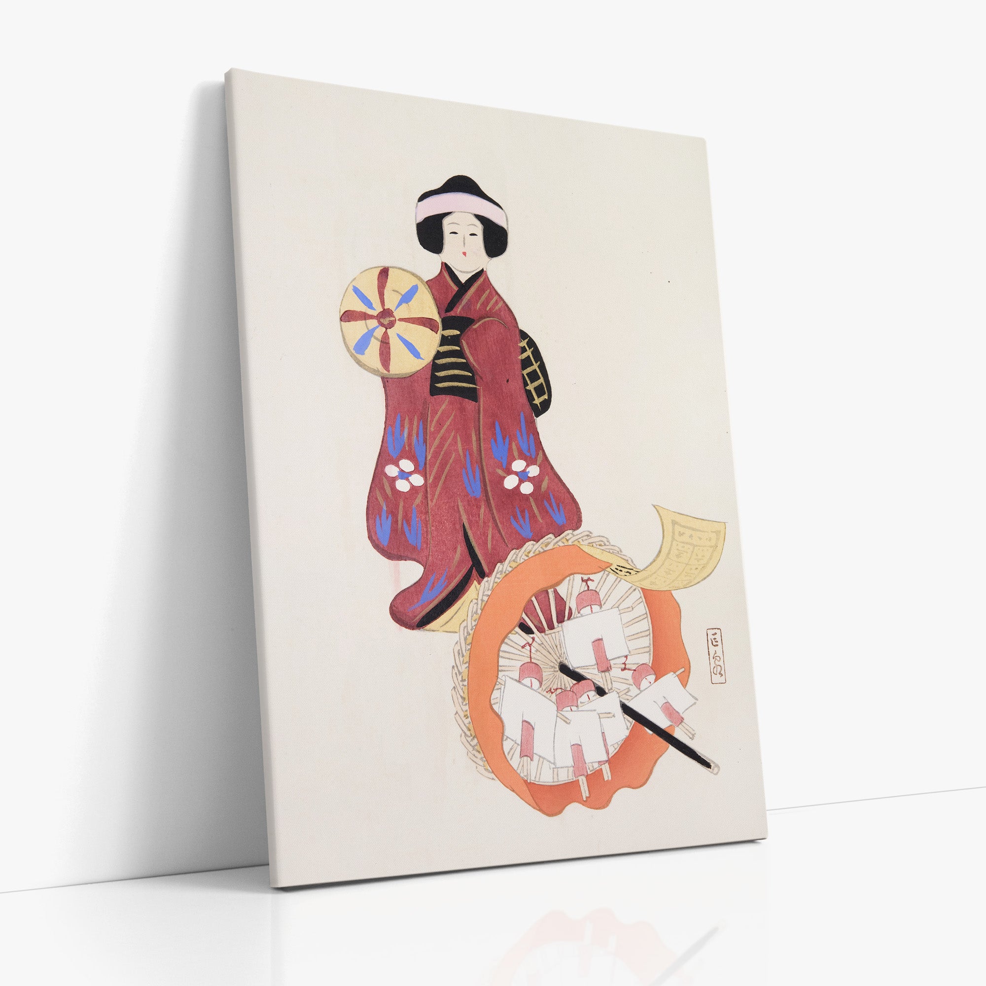 Kyosen’s Collected Illustrations of Japanese Toys Nr. 96 ("Geisha Umbrella Ensemble")