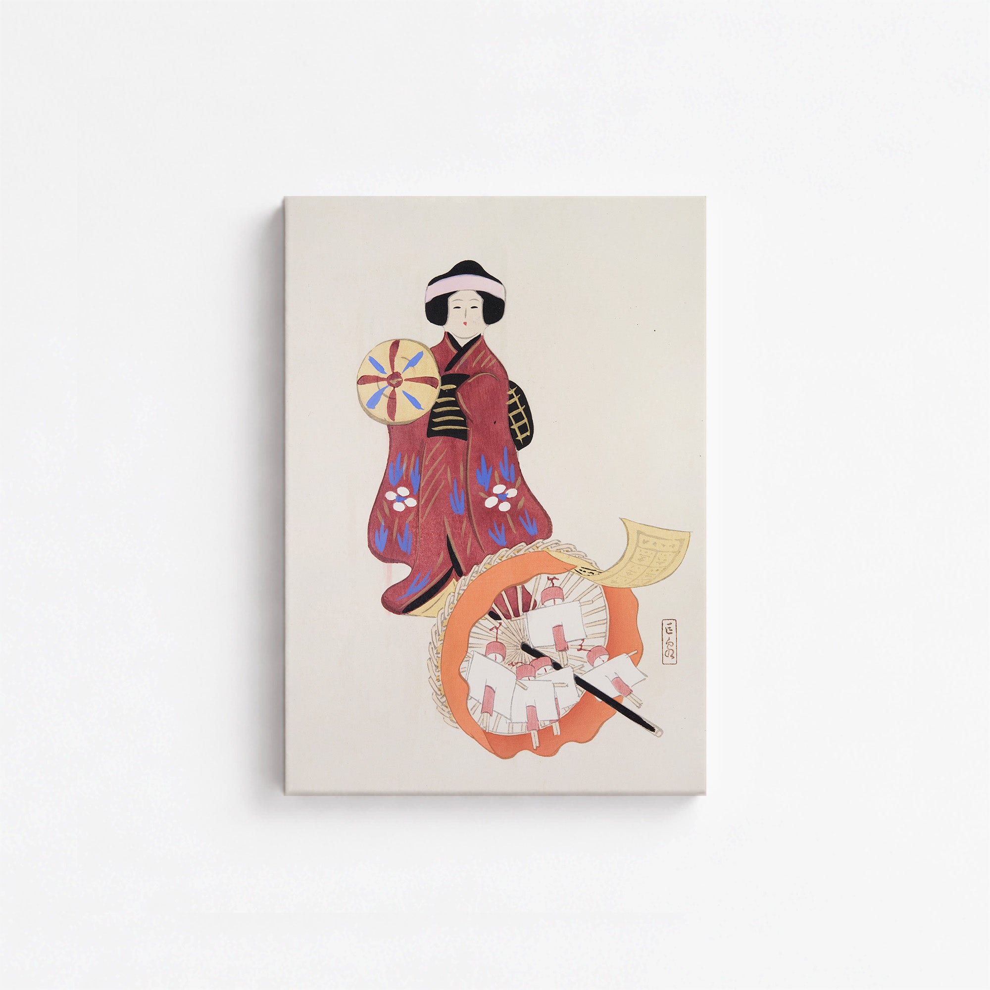 Kyosen’s Collected Illustrations of Japanese Toys Nr. 96 ("Geisha Umbrella Ensemble")