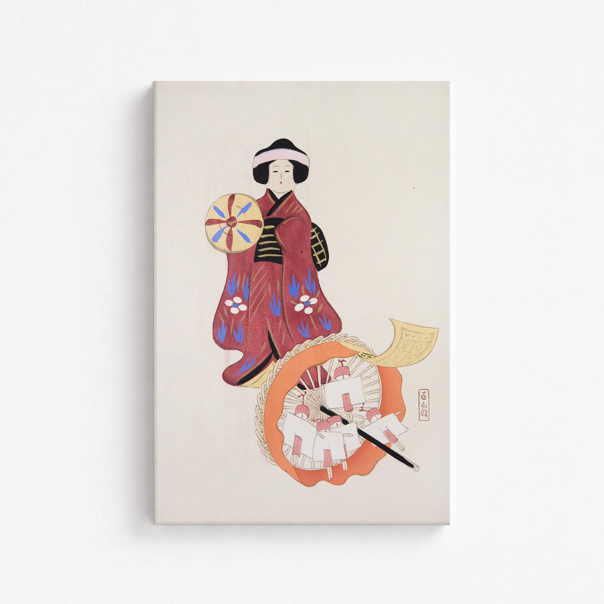 Kyosen’s Collected Illustrations of Japanese Toys Nr. 96 ("Geisha Umbrella Ensemble")