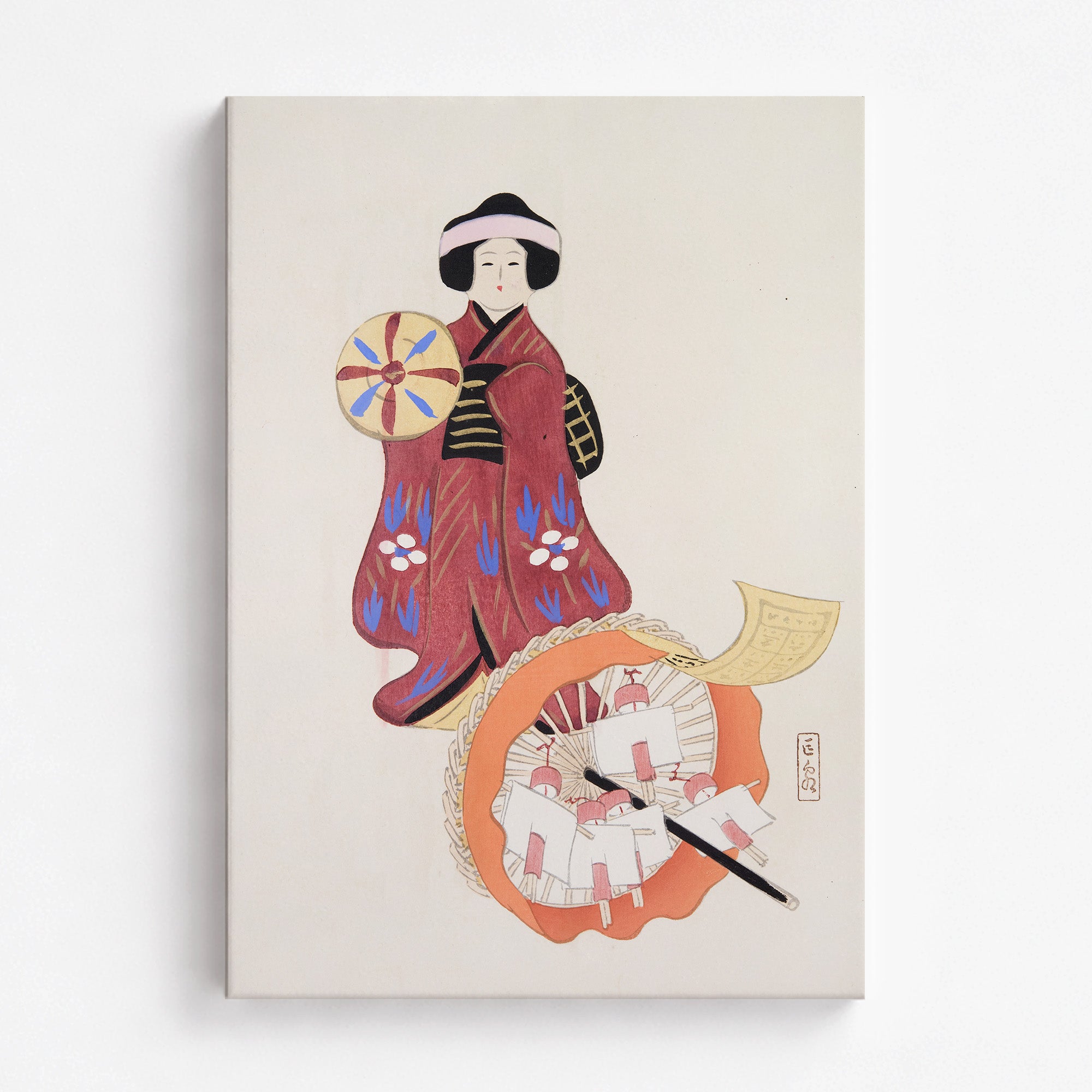 Kyosen’s Collected Illustrations of Japanese Toys Nr. 96 ("Geisha Umbrella Ensemble")