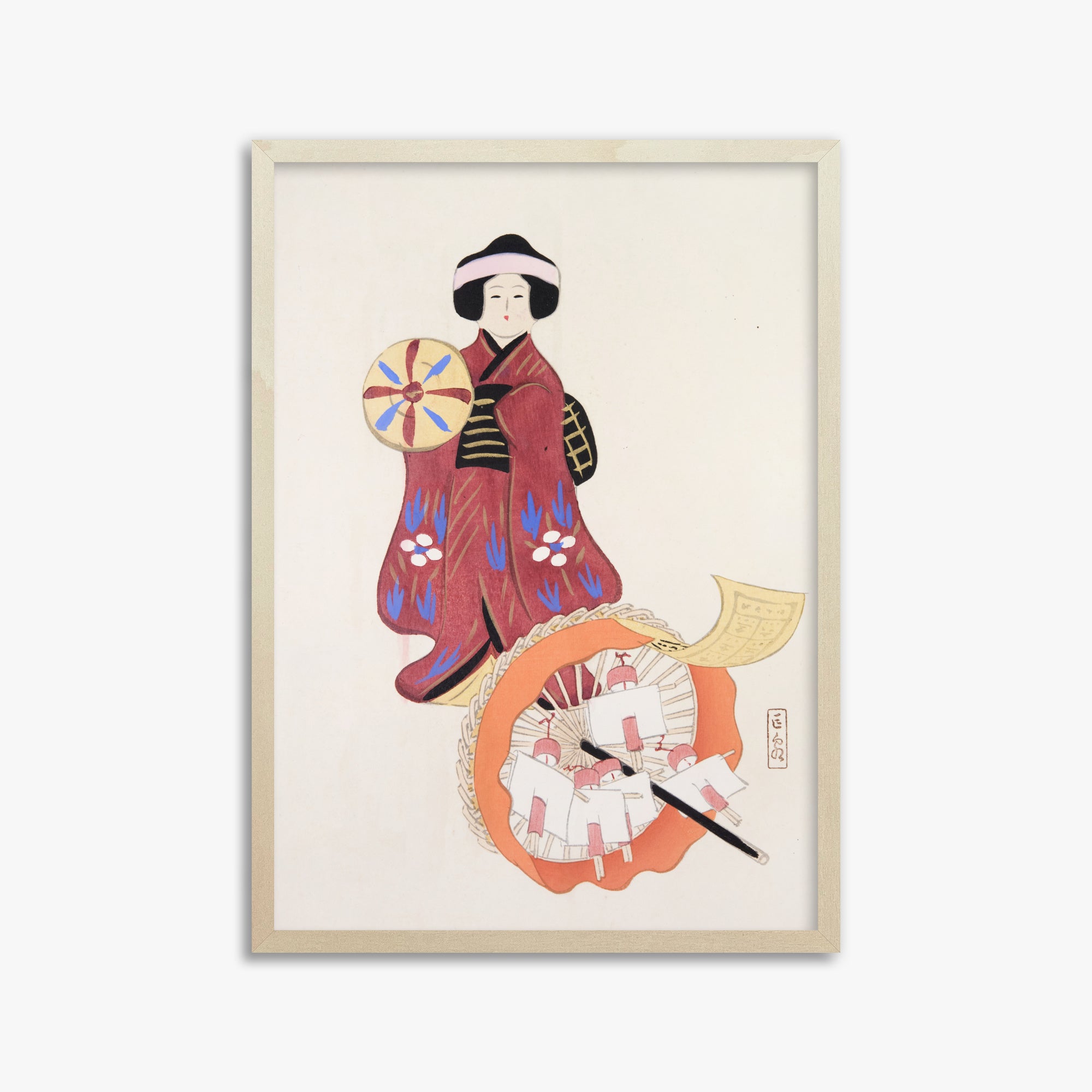 Kyosen's Collected Illustrations of Japanese Toys Nr. 96 ("Geisha Umbrella Ensemble")