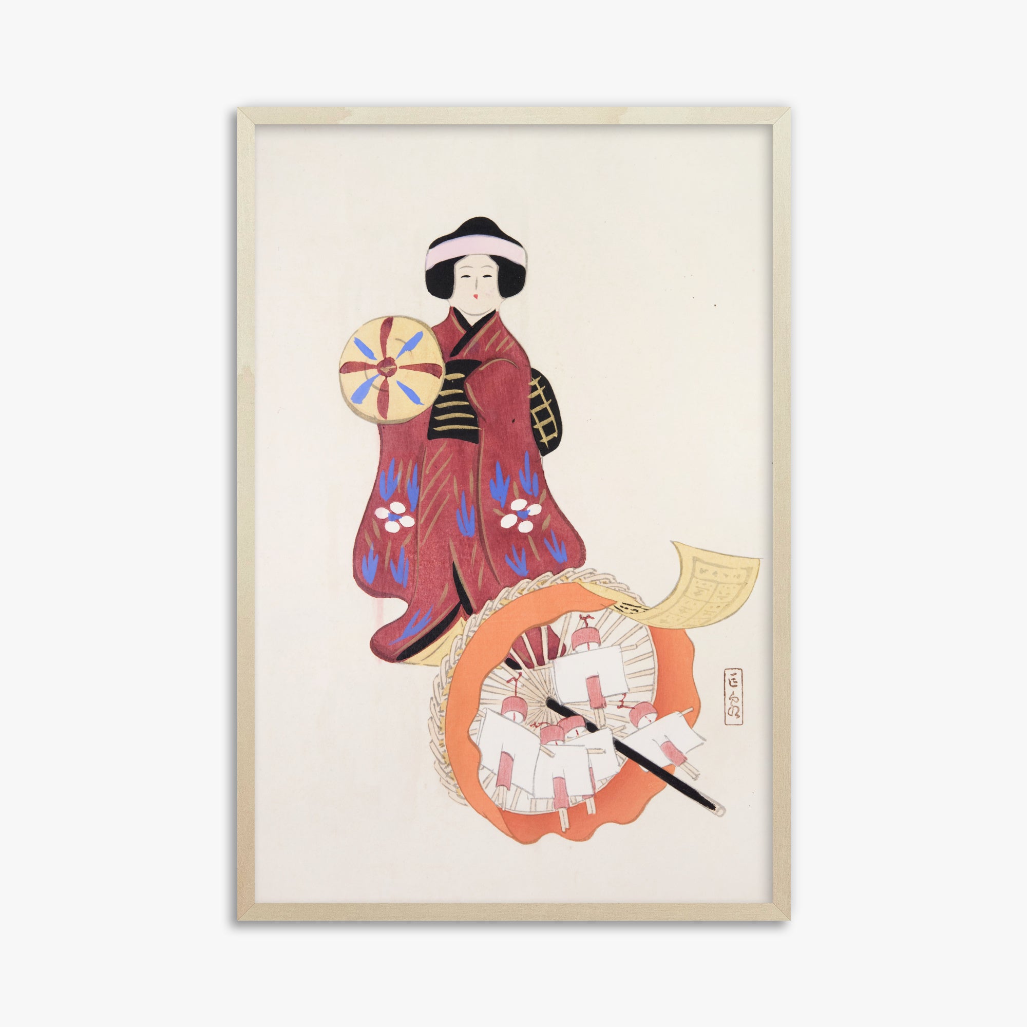 Kyosen's Collected Illustrations of Japanese Toys Nr. 96 ("Geisha Umbrella Ensemble")