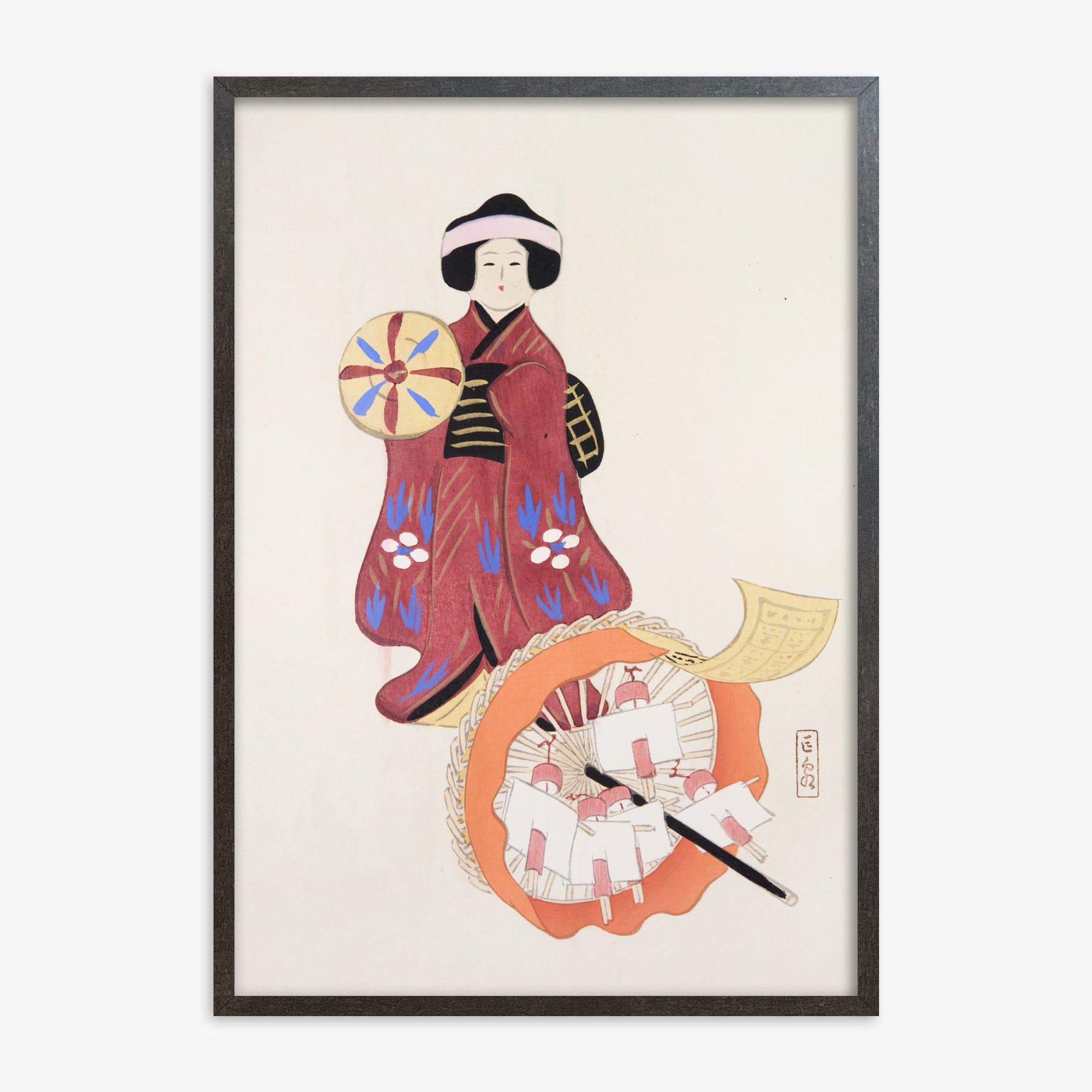Kyosen's Collected Illustrations of Japanese Toys Nr. 96 ("Geisha Umbrella Ensemble")