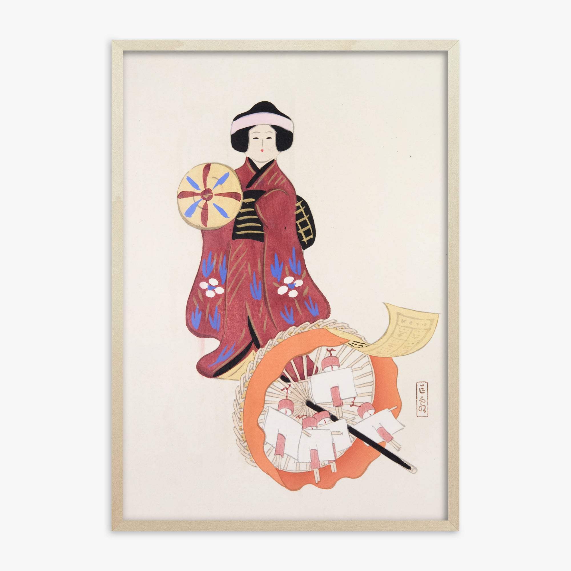 Kyosen's Collected Illustrations of Japanese Toys Nr. 96 ("Geisha Umbrella Ensemble")