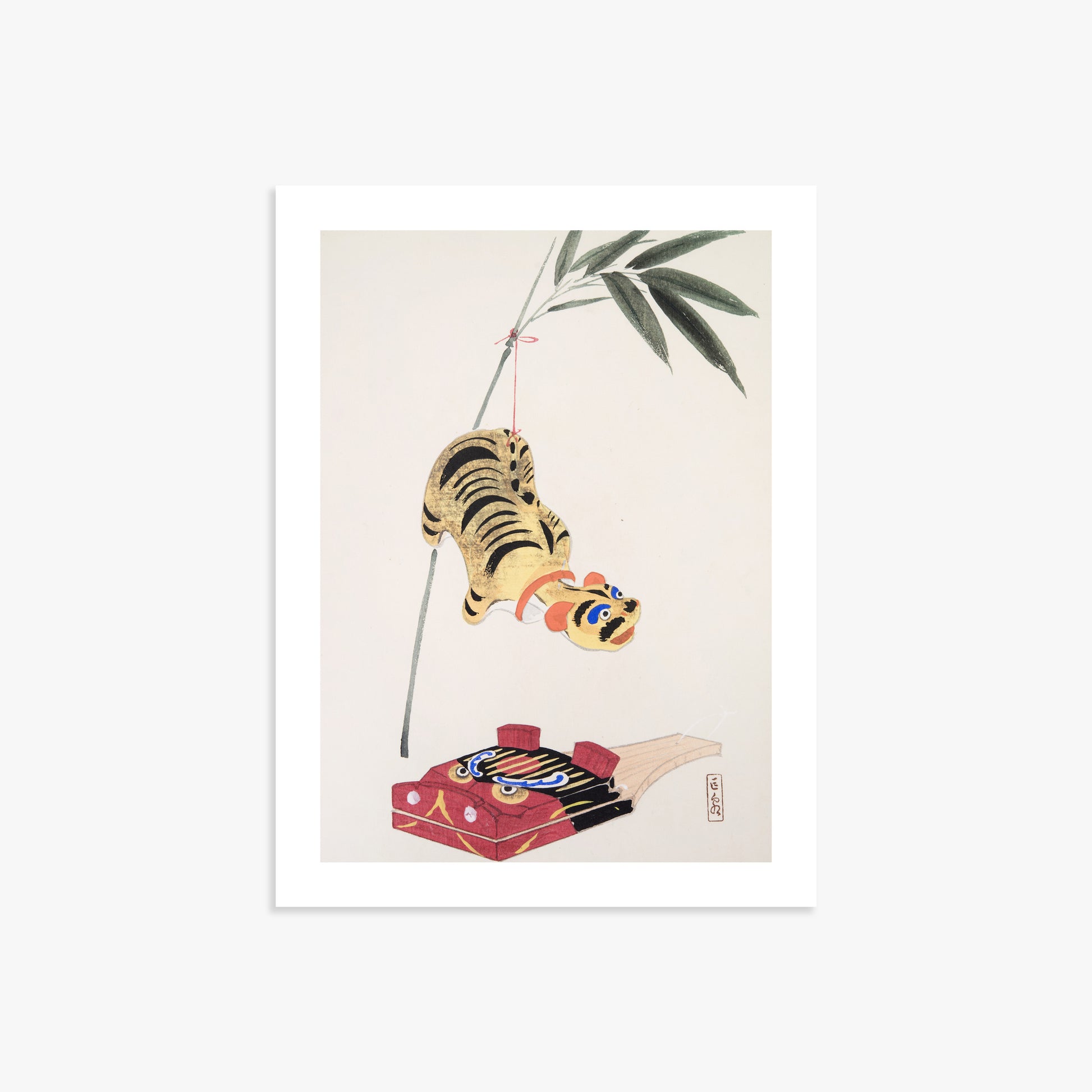 Kawasaki Kyosen: Kyosen’s Collected Illustrations of Japanese Toys Nr. 98 ("Golden Tiger Swing"), 30x40cm Printed Poster