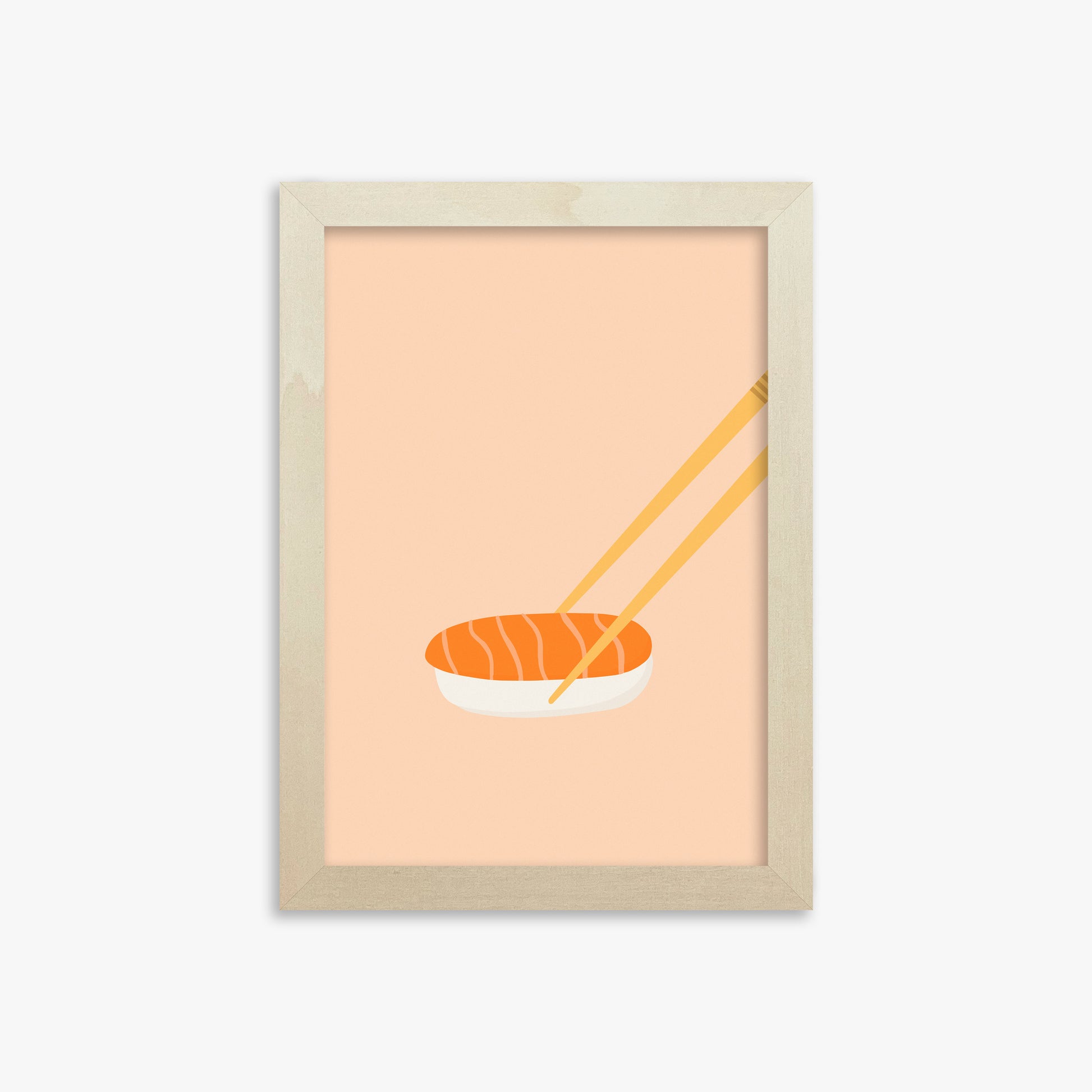 Silent Sushi Bite, 21x30cm Framed Poster With Lime Wood Frame