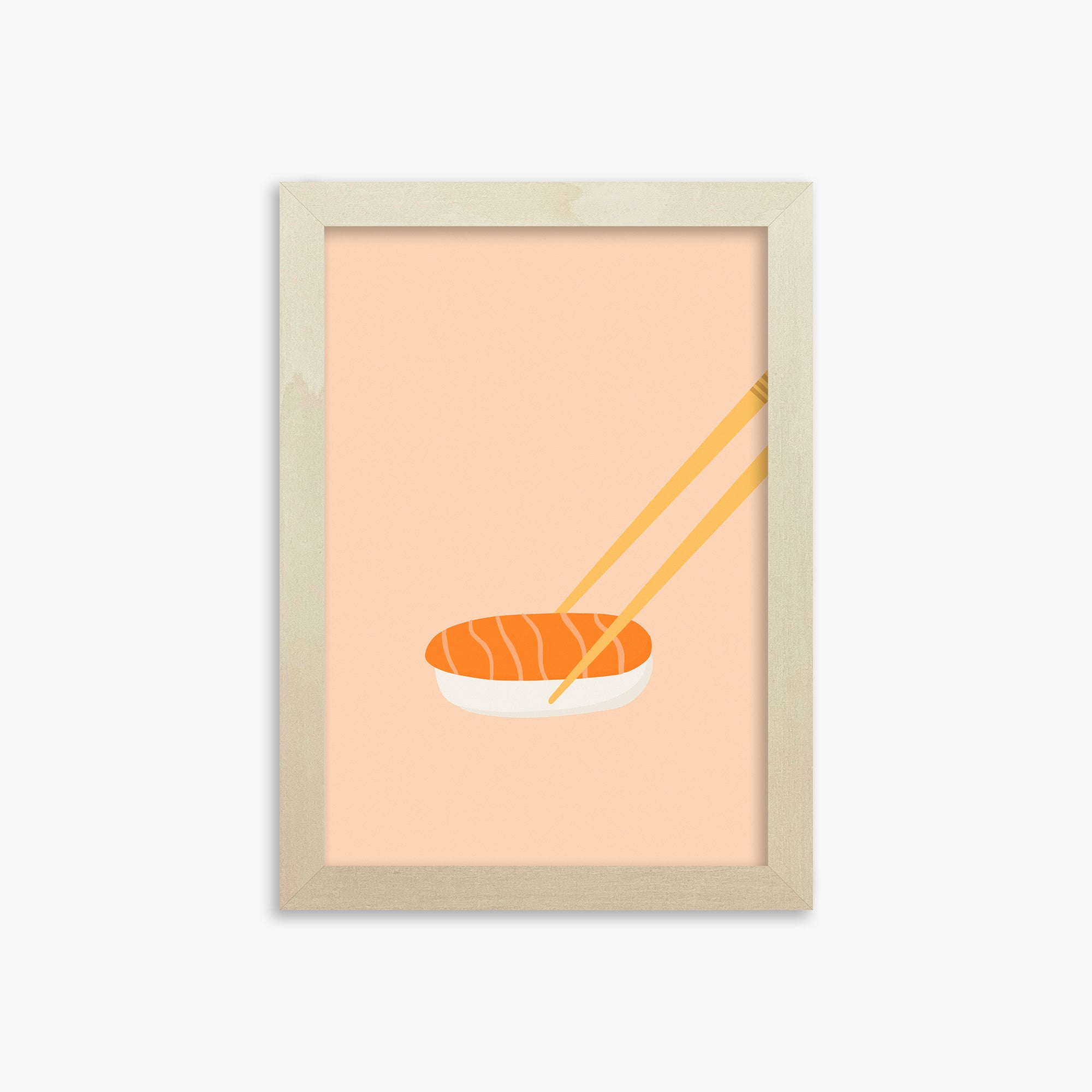 Silent Sushi Bite, 21x30cm Framed Poster With Lime Wood Frame
