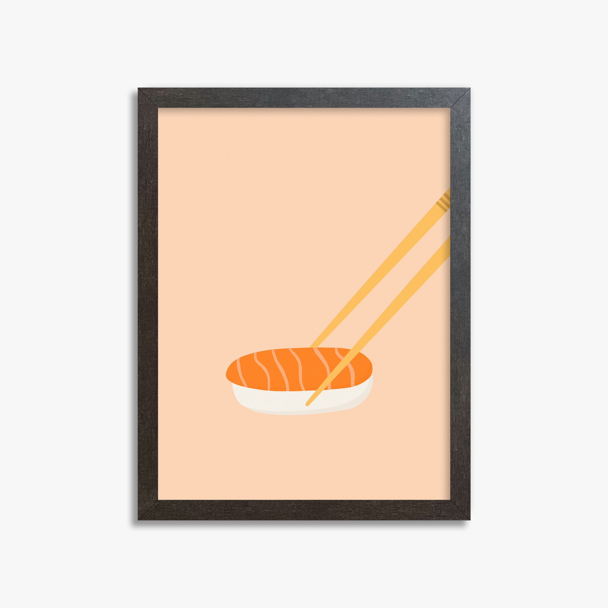 Silent Sushi Bite, 30x40cm Framed Poster With Espresso Frame