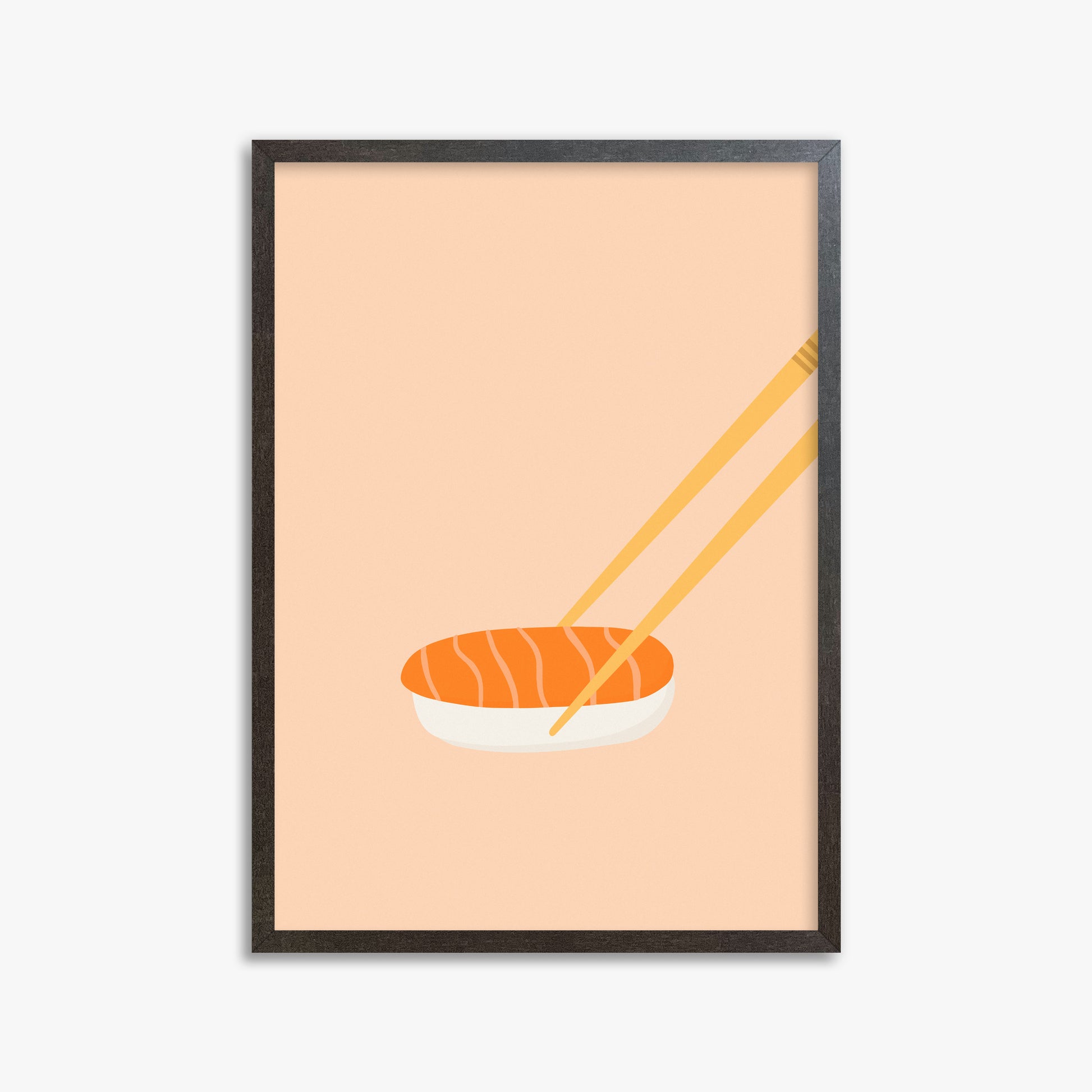 Silent Sushi Bite, 50x70cm Framed Poster With Espresso Frame