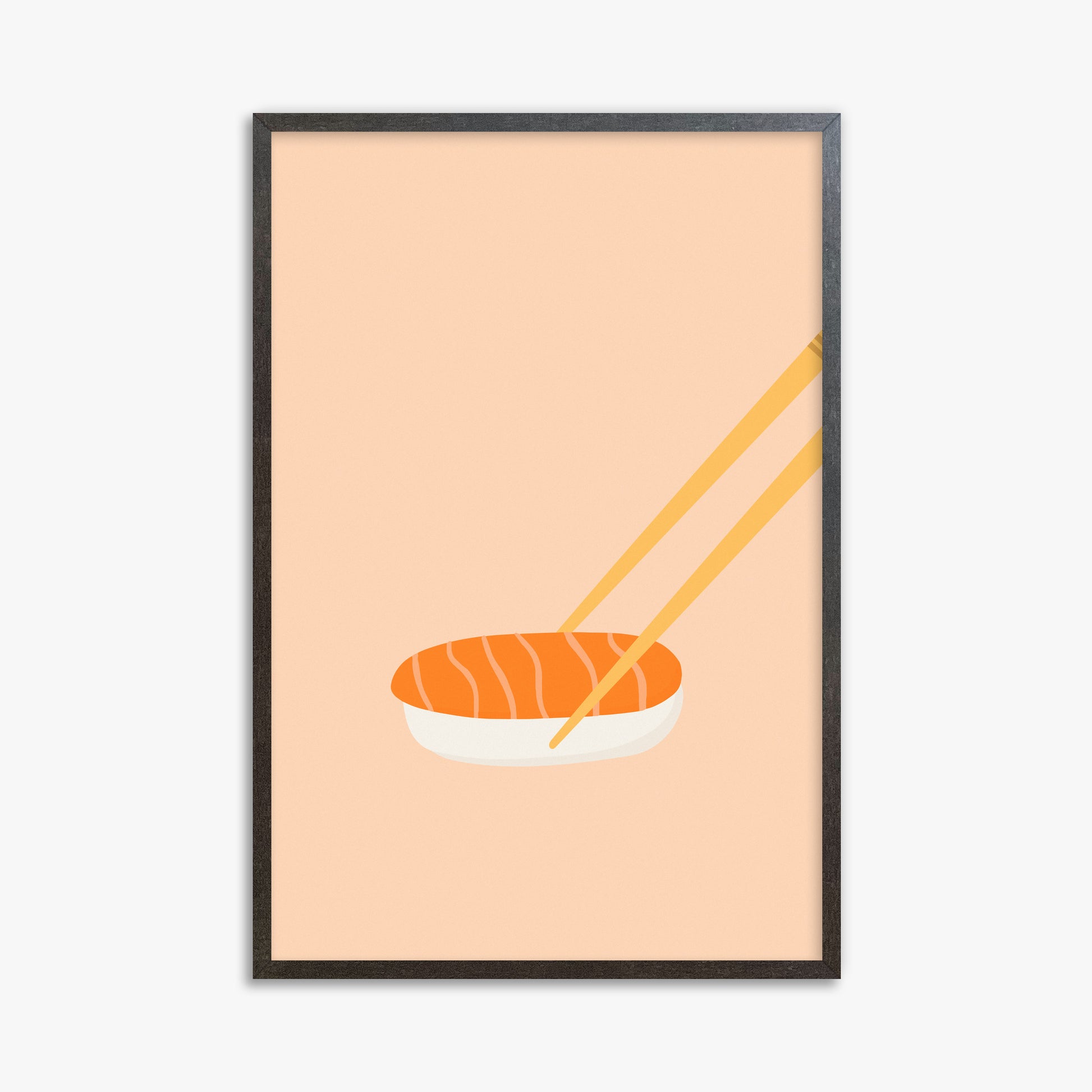 Silent Sushi Bite, 61x91cm Framed Poster With Espresso Frame