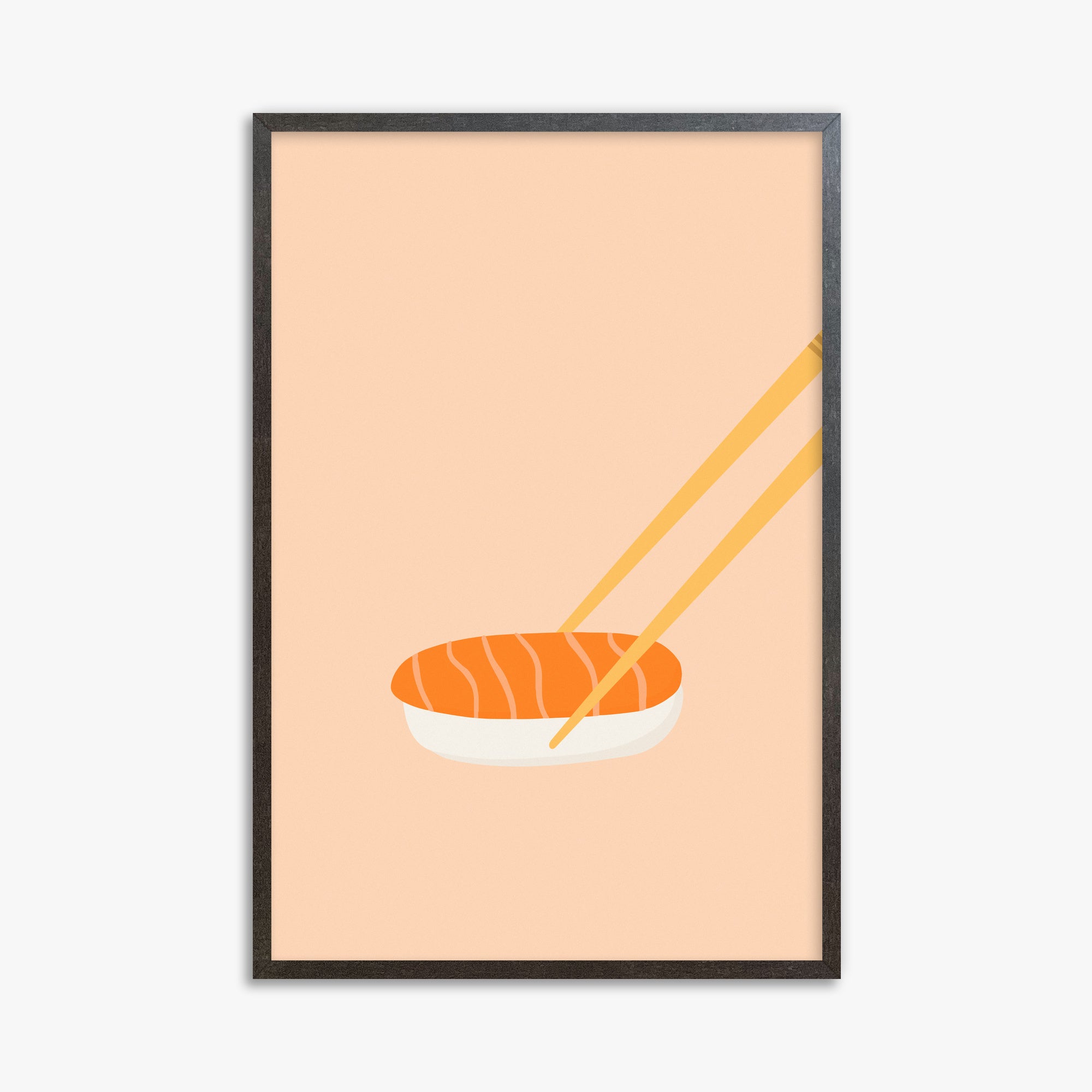 Silent Sushi Bite, 61x91cm Framed Poster With Espresso Frame