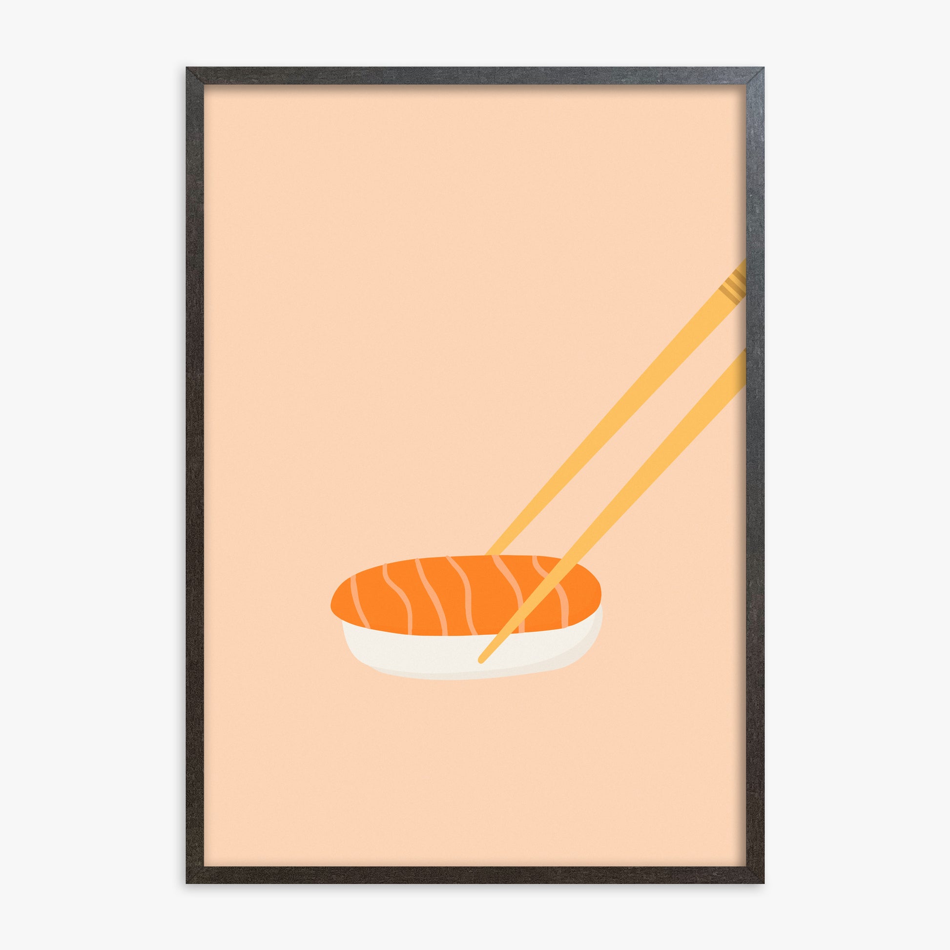 Silent Sushi Bite, 70x100cm Framed Poster With Espresso Frame