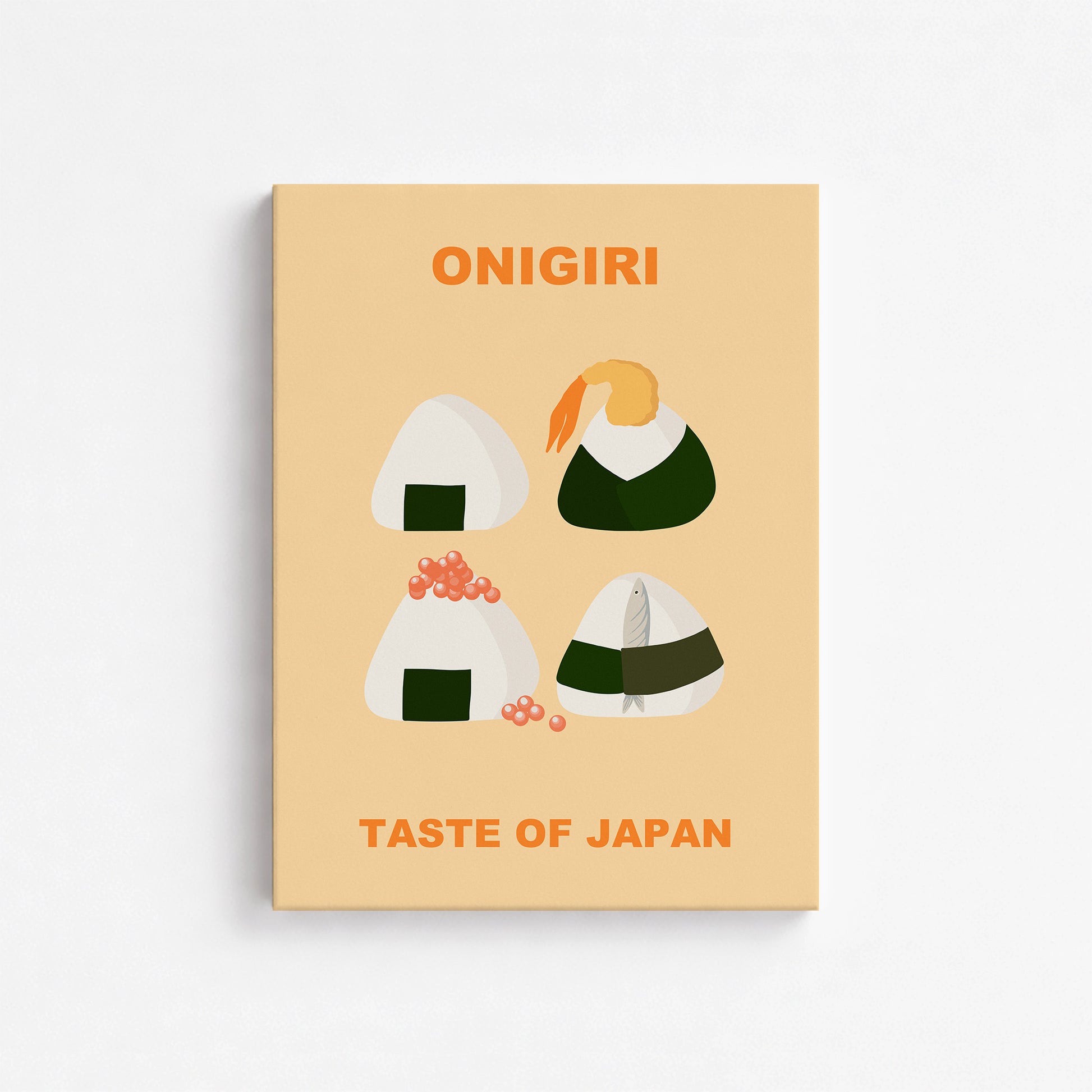 Onigiri Delights Quartet, 30x40cm Satin Canvas Poster