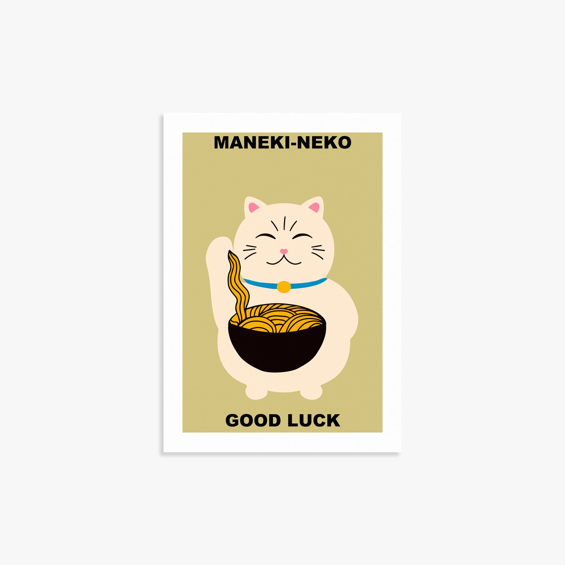Ramen Lucky Cat, 21x30cm Poster Unframed