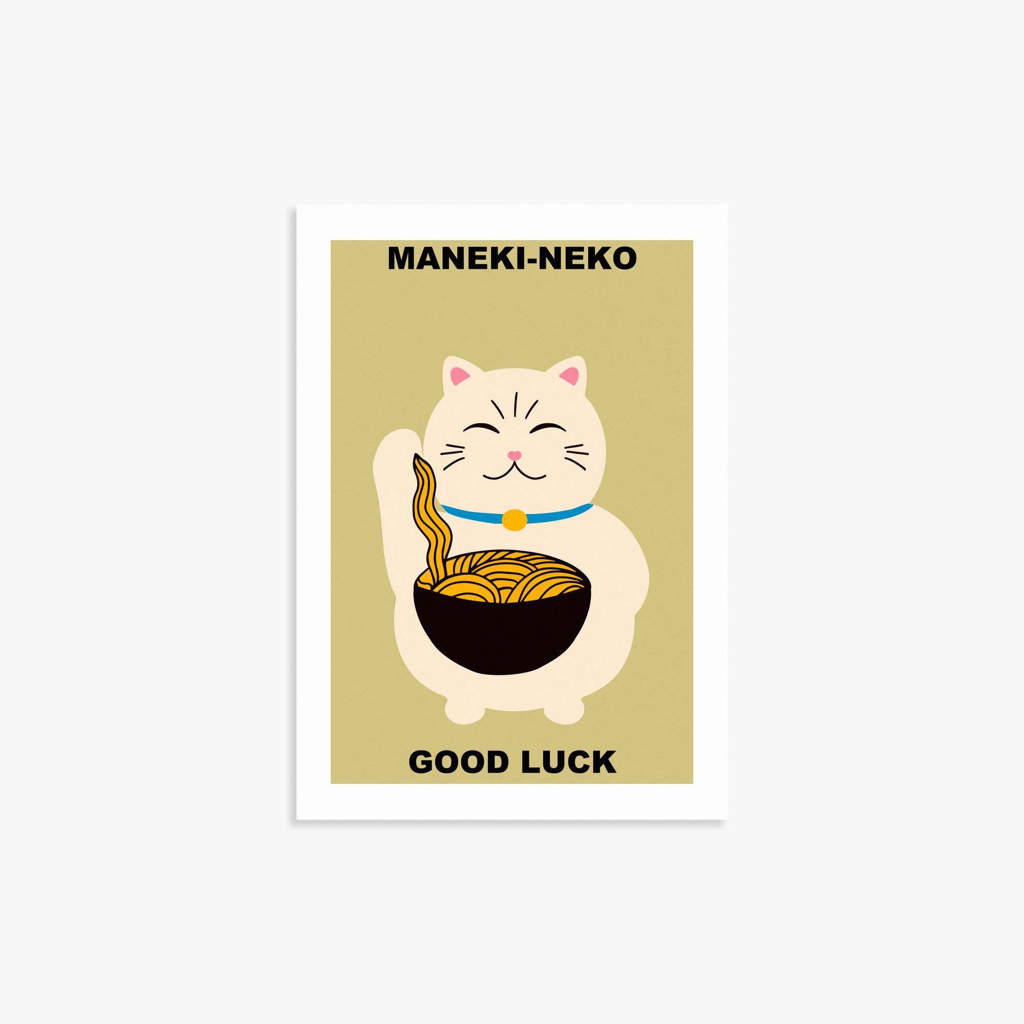 Ramen Lucky Cat, 21x30cm Poster Unframed