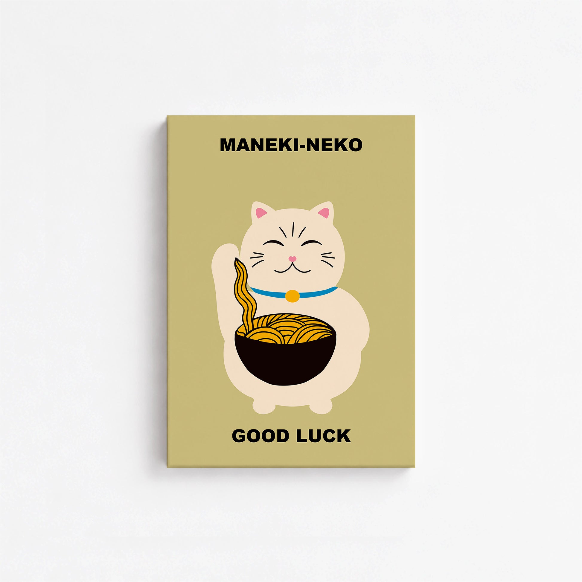 Ramen Lucky Cat, 21x30cm Satin Canvas Poster