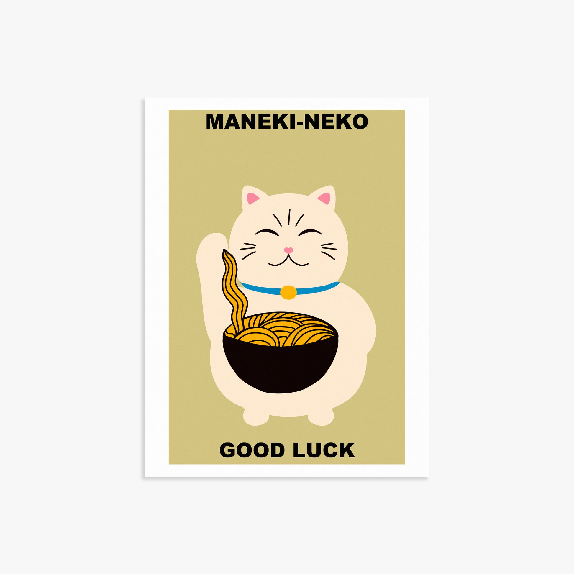 Ramen Lucky Cat, 30x40cm Poster Unframed