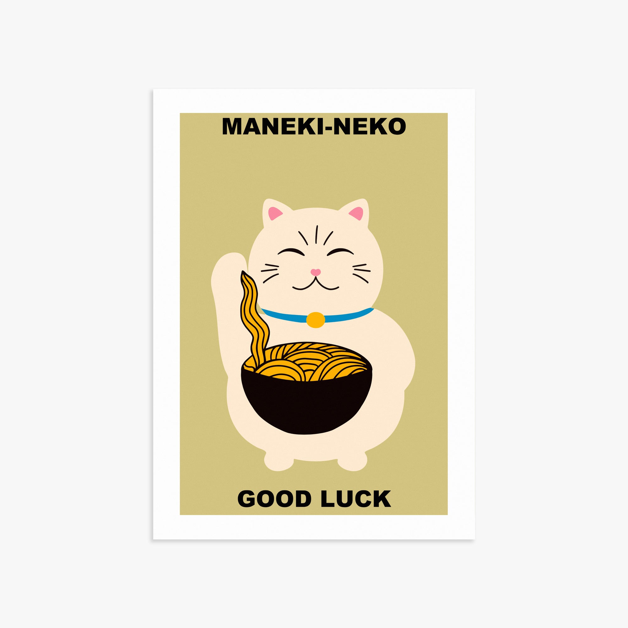 Ramen Lucky Cat, 50x70cm Poster Unframed