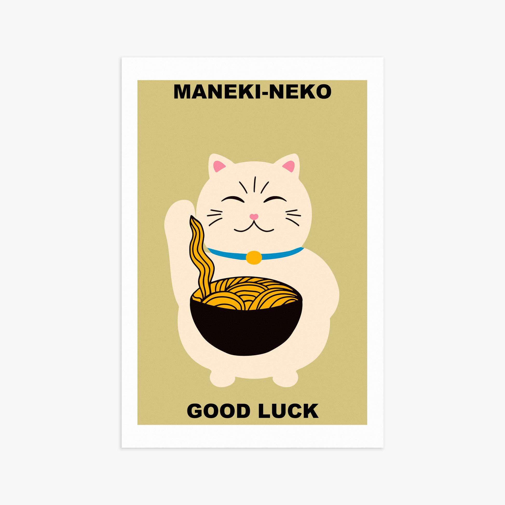 Ramen Lucky Cat, 61x91cm Poster Unframed
