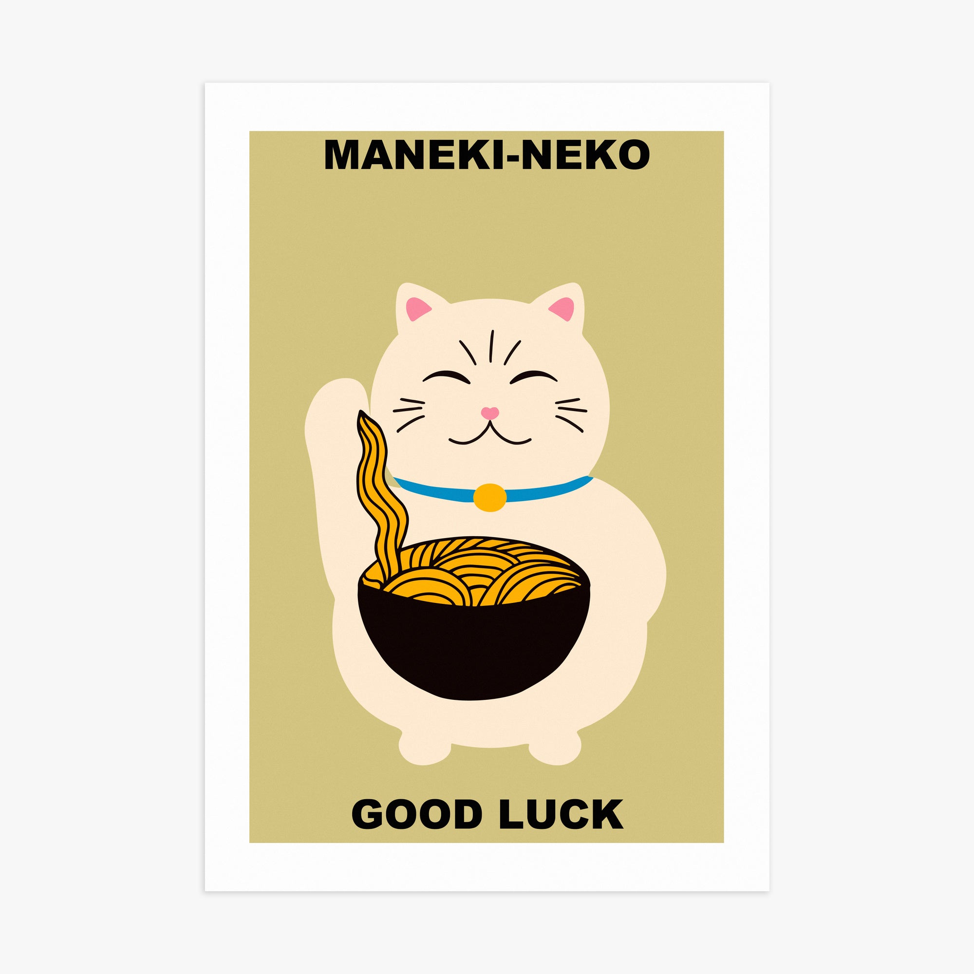 Ramen Lucky Cat, 70x100cm Poster Unframed