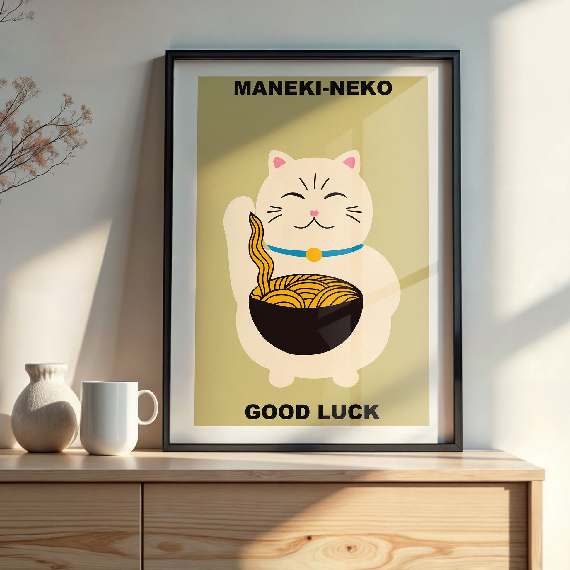 Design Concept No. 22 for Ramen Lucky Cat Modern Poster Art