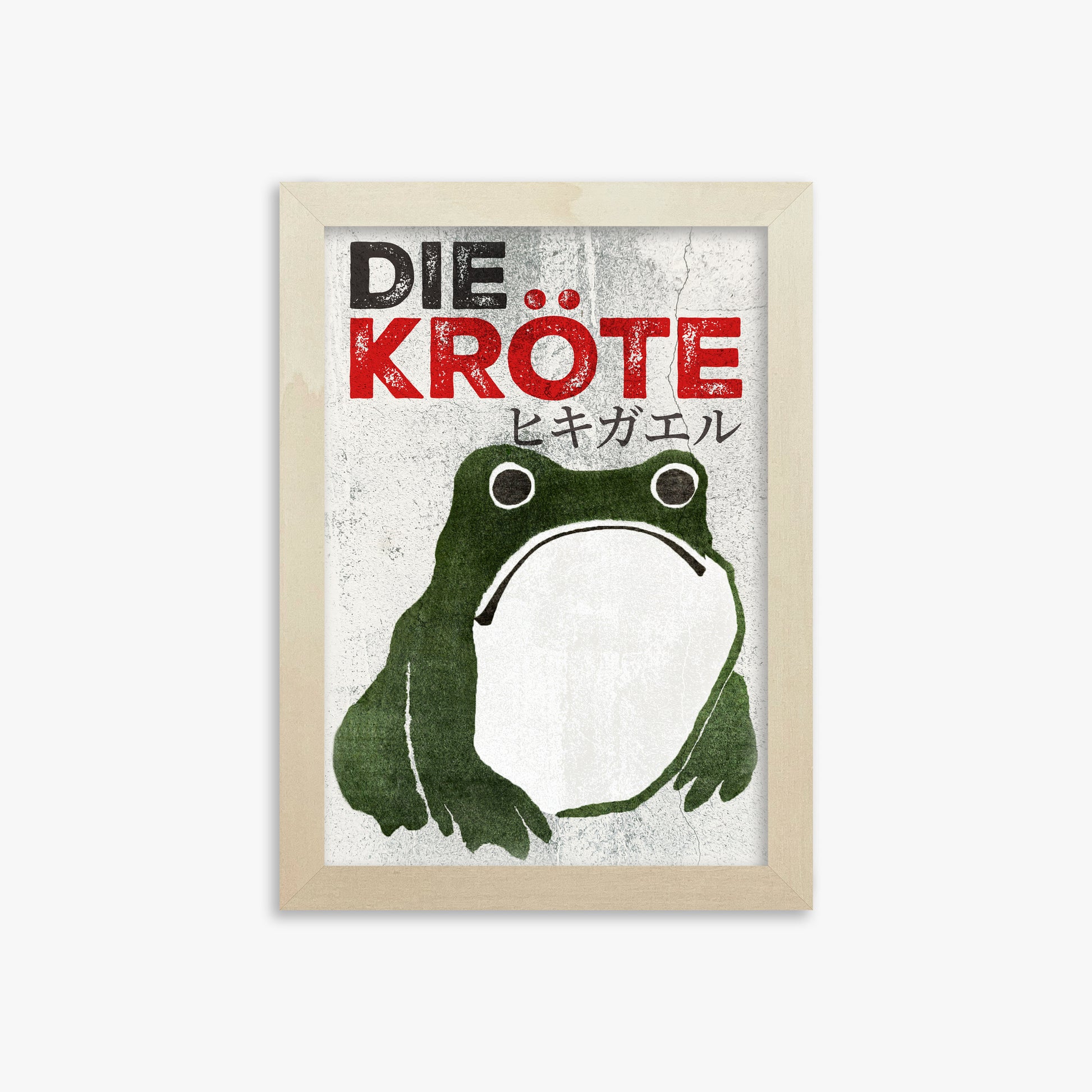 Matsumoto Hoji: The Toad - Streetart-Style DE, 21x30cm Framed Art Reproduction With Lime Wood Frame