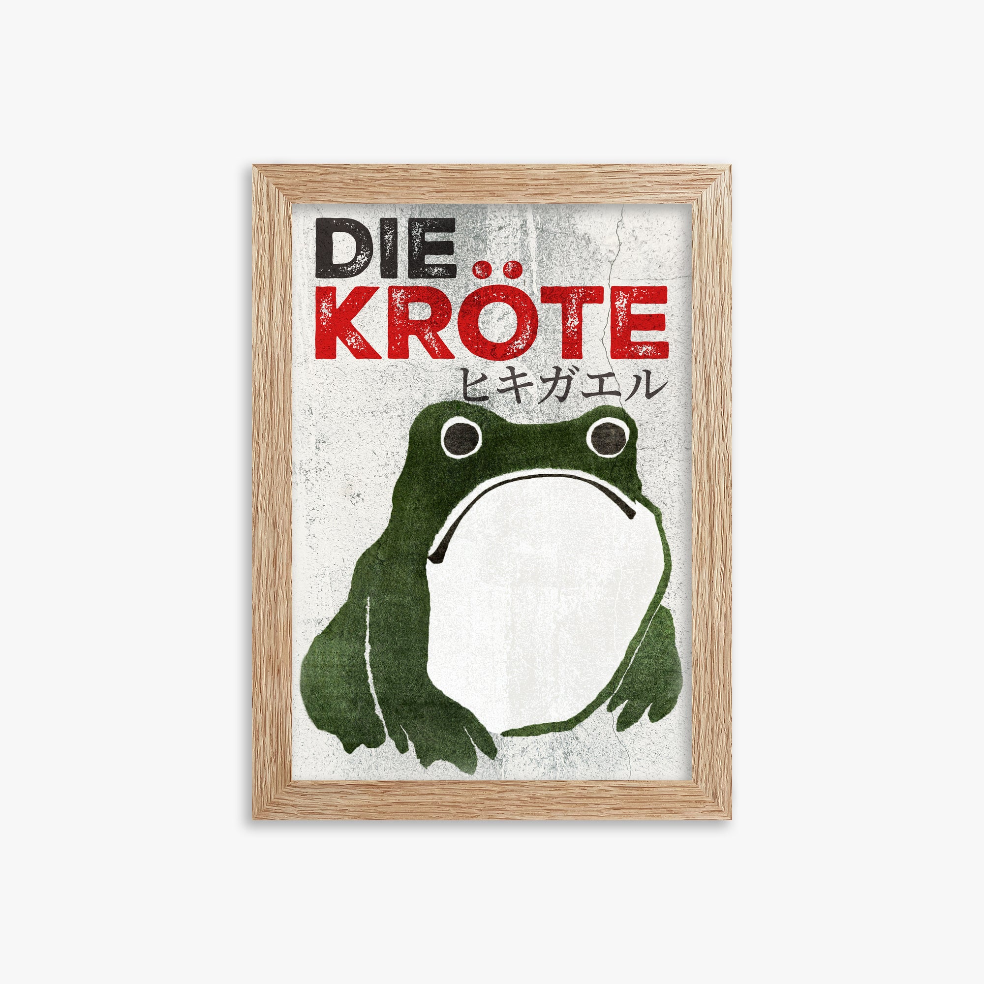 Matsumoto Hoji: The Toad - Streetart-Style DE, 21x30cm Framed Art Reproduction With Raw Oak Frame