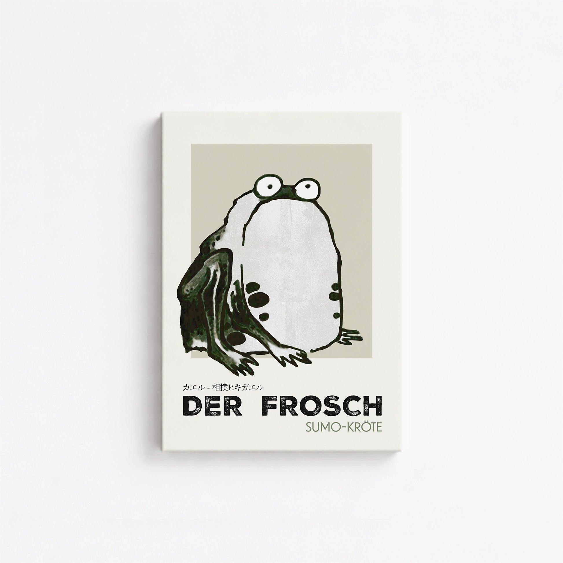 Itō Jakuchū: Sumo Toad - Streetart-Style DE, 21x30cm Satin Canvas Art Reproduction