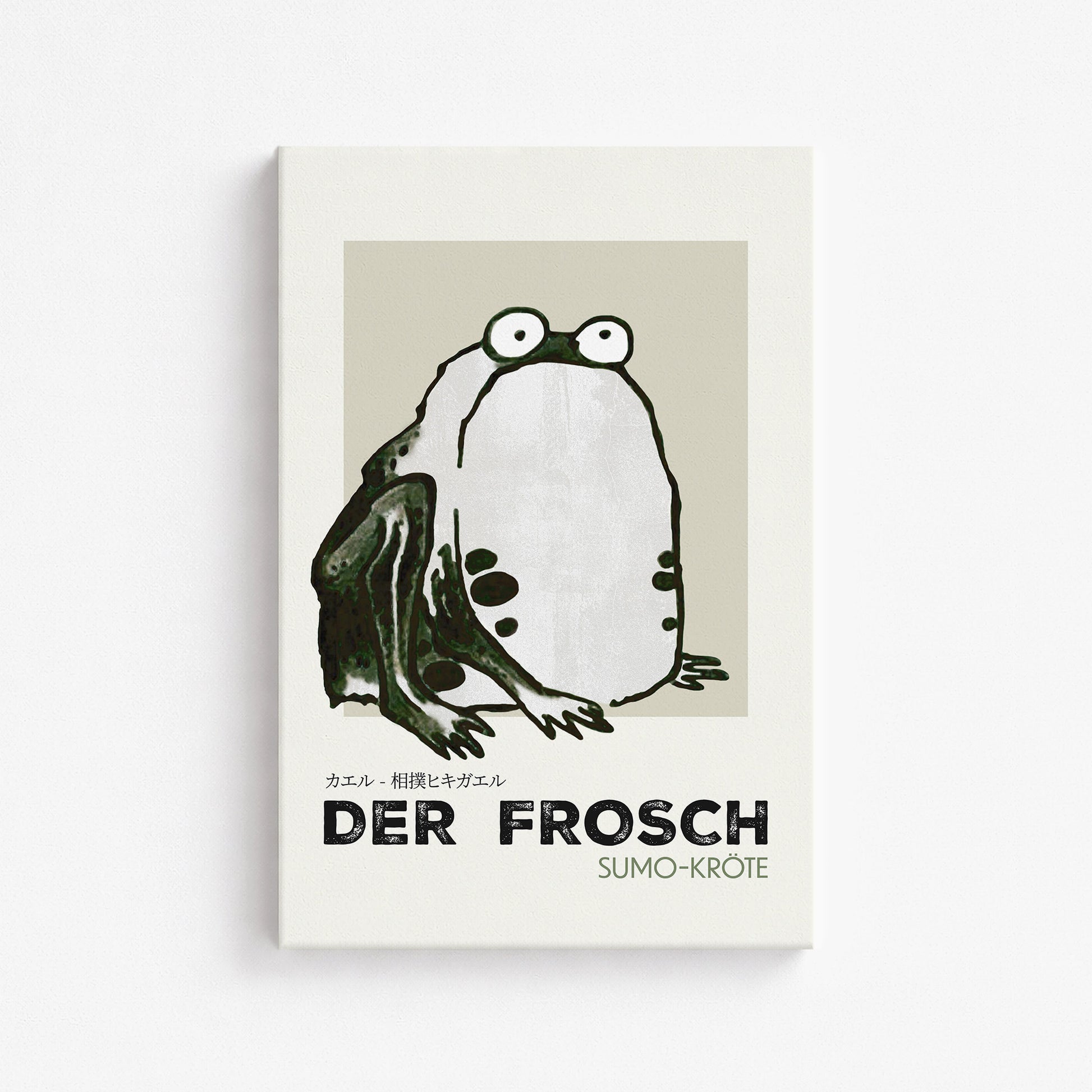 Itō Jakuchū: Sumo Toad - Streetart-Style DE, 61x91cm Satin Canvas Art Reproduction