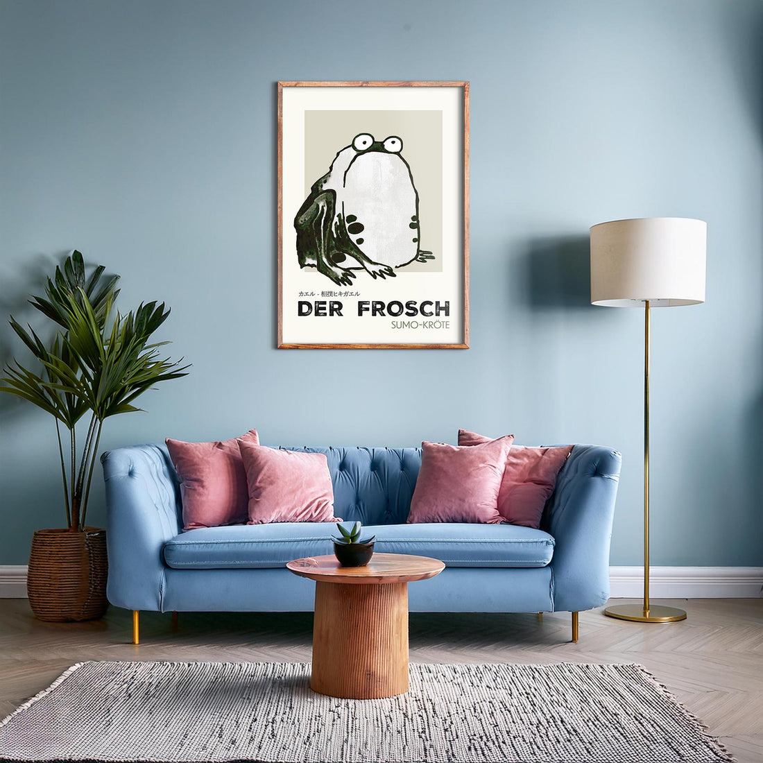 Itō Jakuchū: Sumo Toad - Streetart-Style DE 50x70 cm Art Reproduction With Black Frame