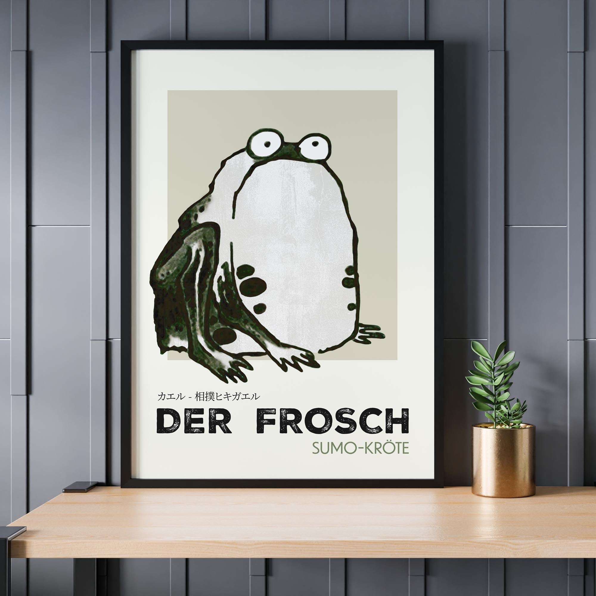 Design concept No. 24 for Itō Jakuchū: Sumo Toad - Streetart-Style DE Japanese Wall Art