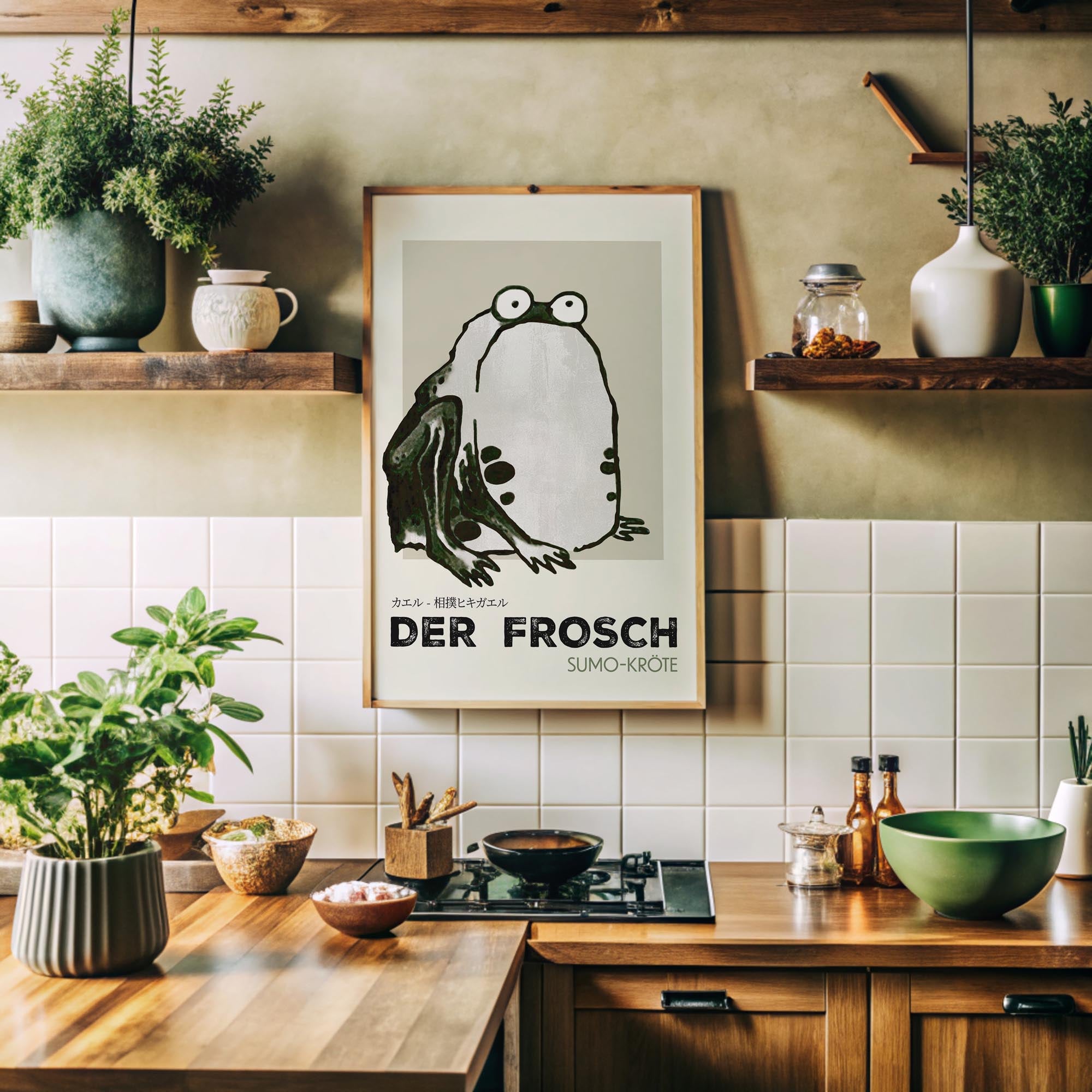 Design concept No. 41 for Itō Jakuchū: Sumo Toad - Streetart-Style DE Japanese Wall Art